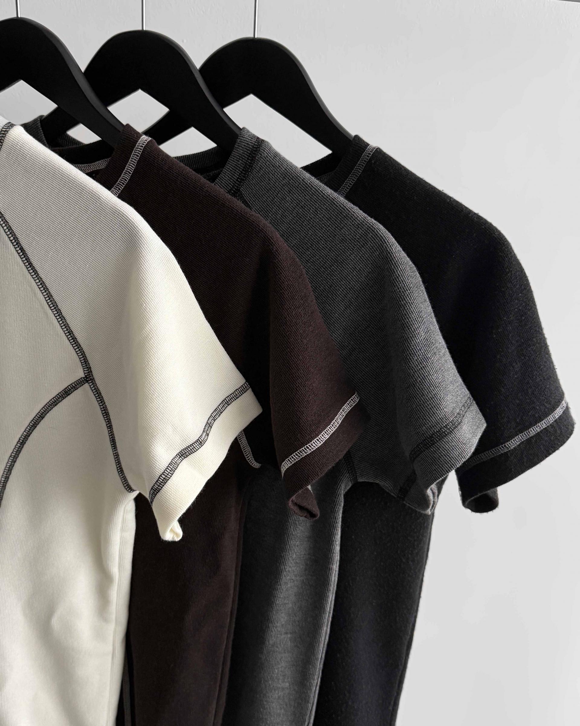 Slim stitch muscle half t
