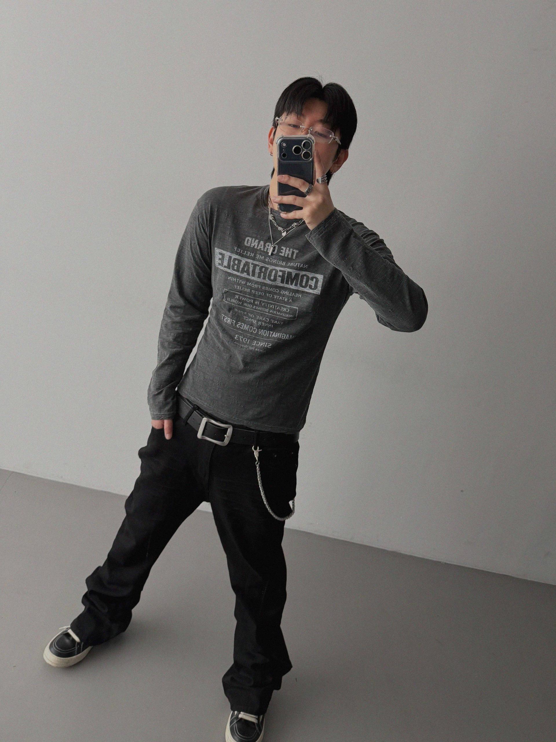 Comfort pigment slub slim t