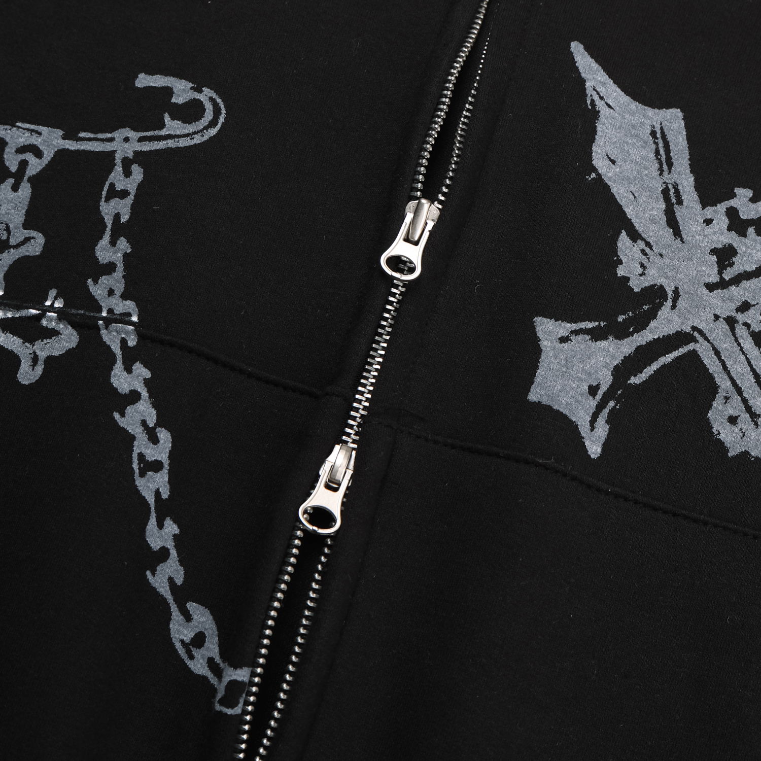 Keyring printed crop hood zip-up