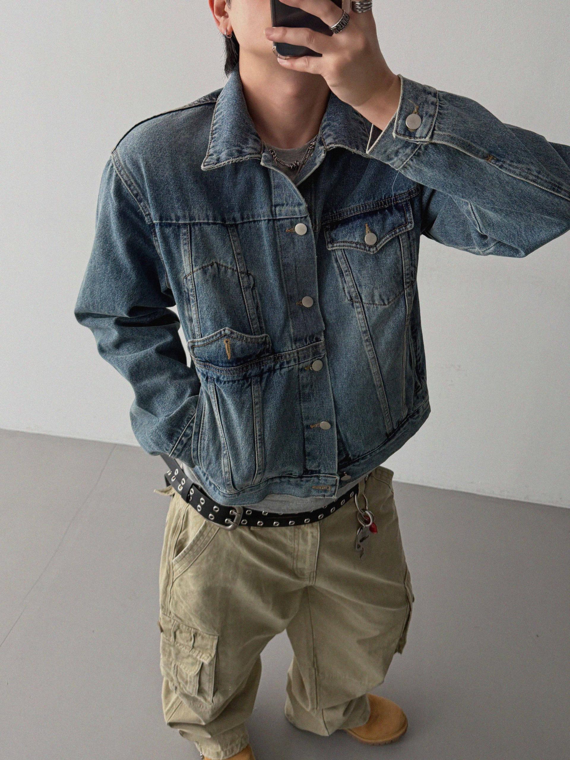 Ampty dyeing wide cargo pants
