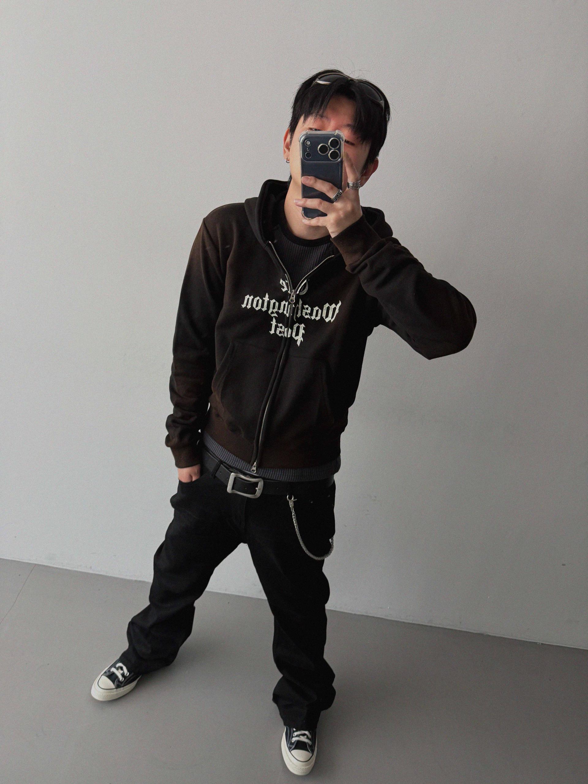 Washington crop hoodie zip-up