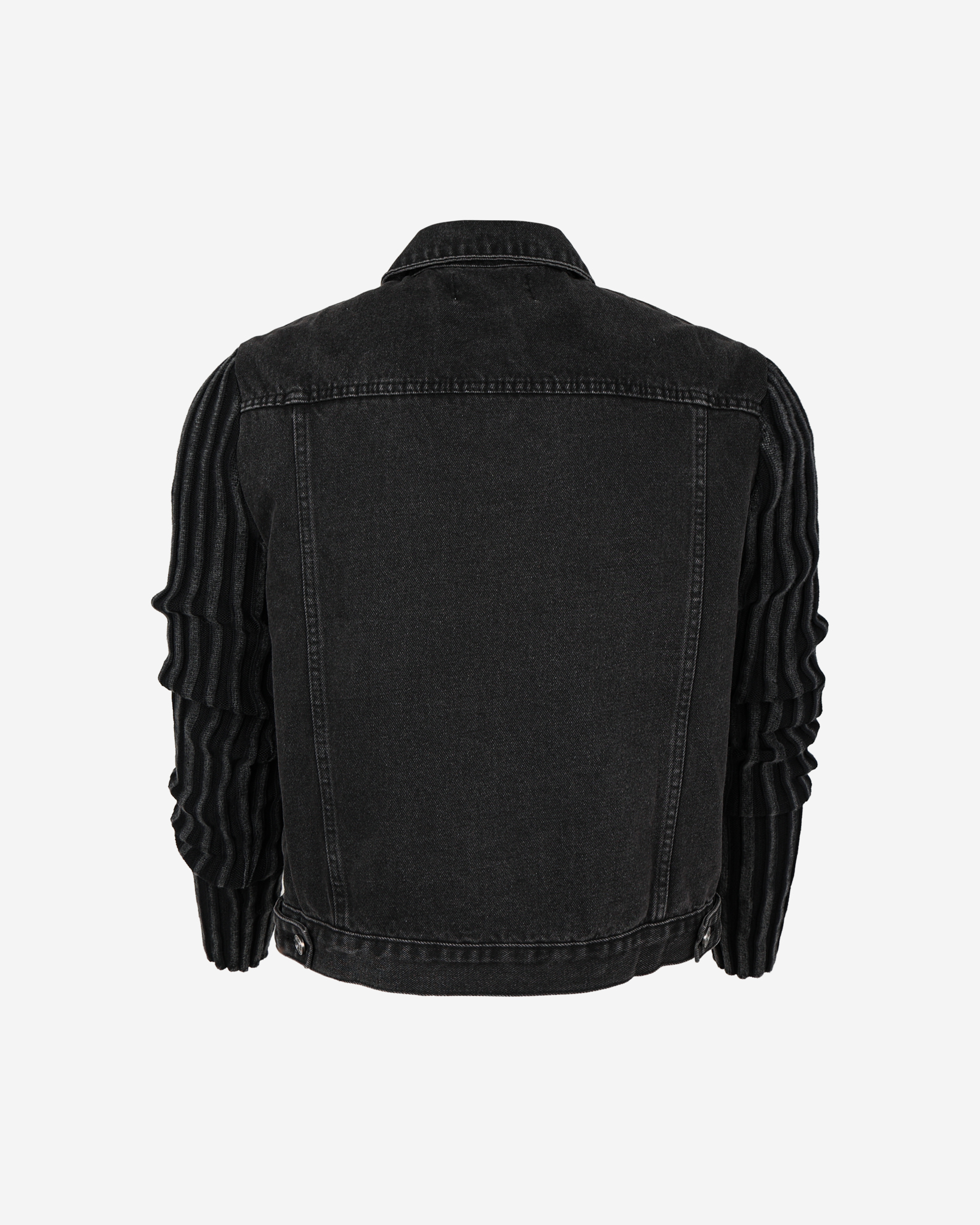 Shadow knit denim crop jacket
