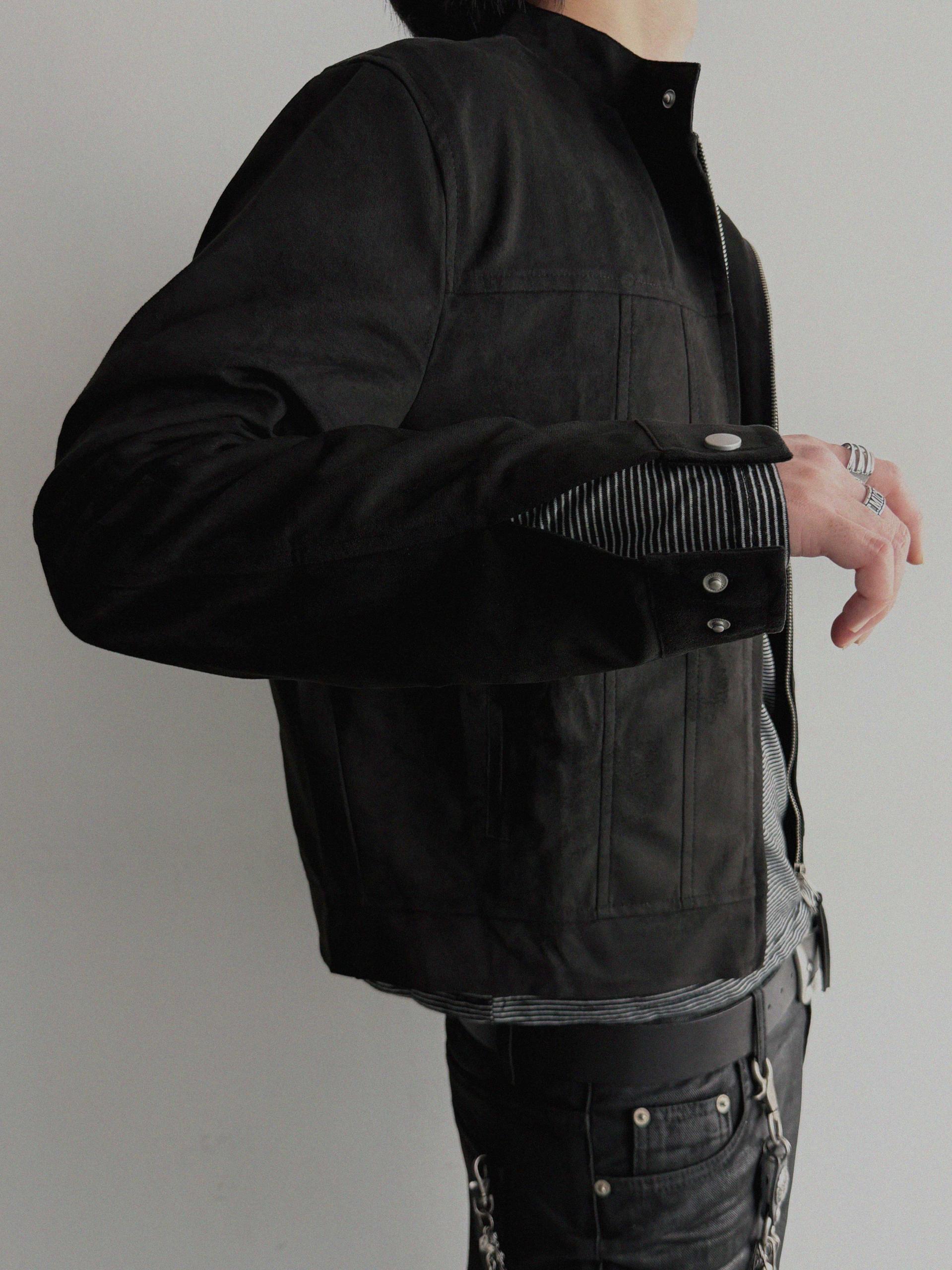 Lemans biker suede crop jacket