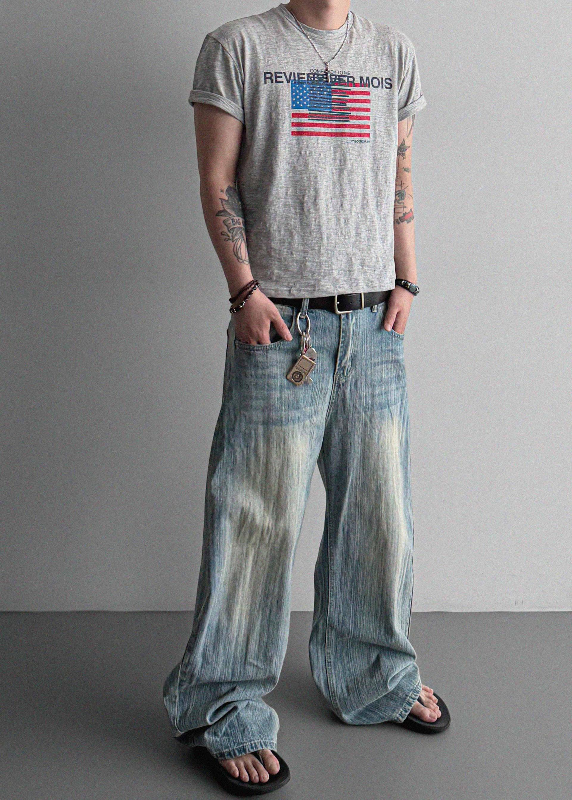 Star and Stripe slab crop half T
