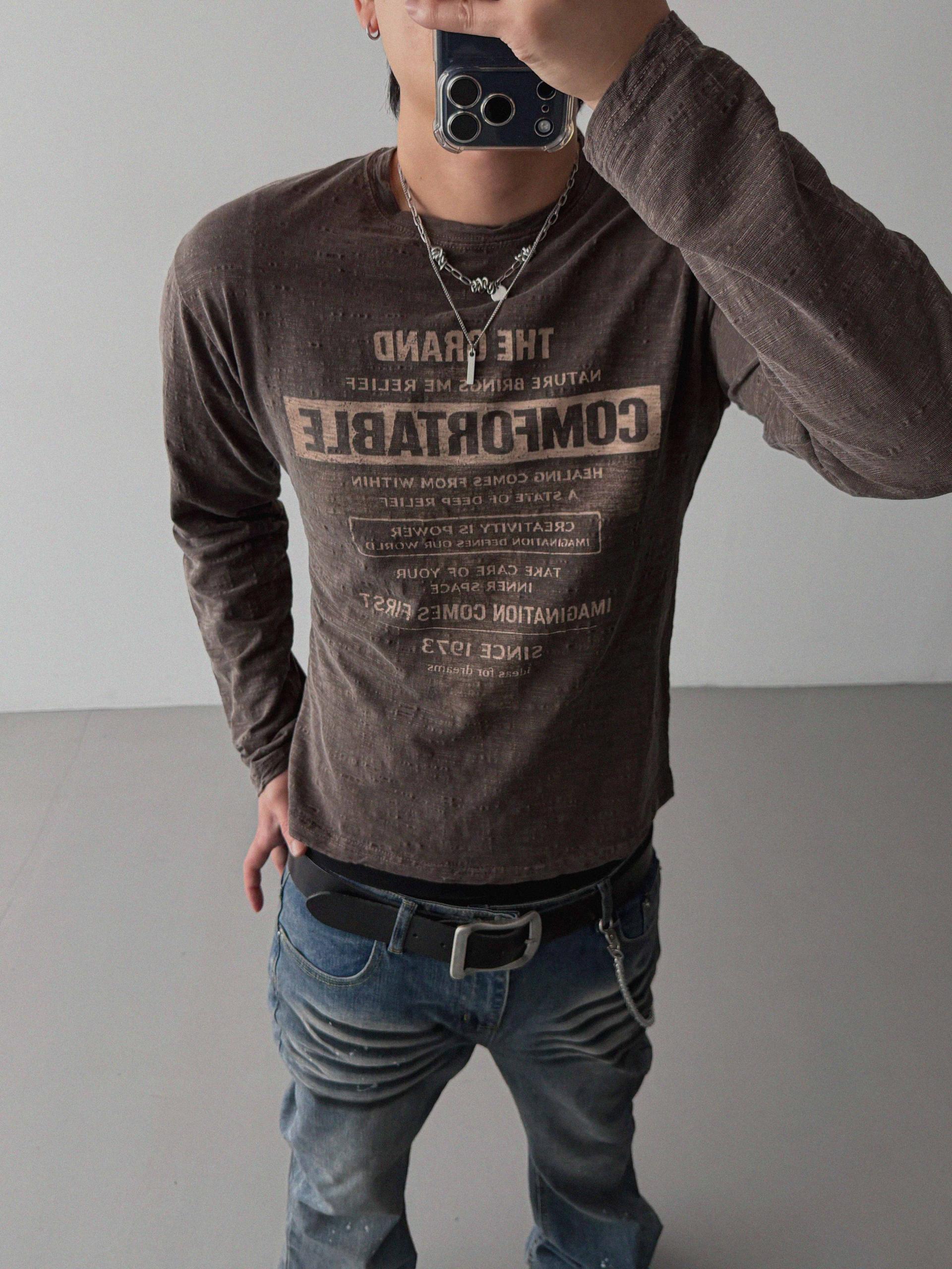 Comfort pigment slub slim t