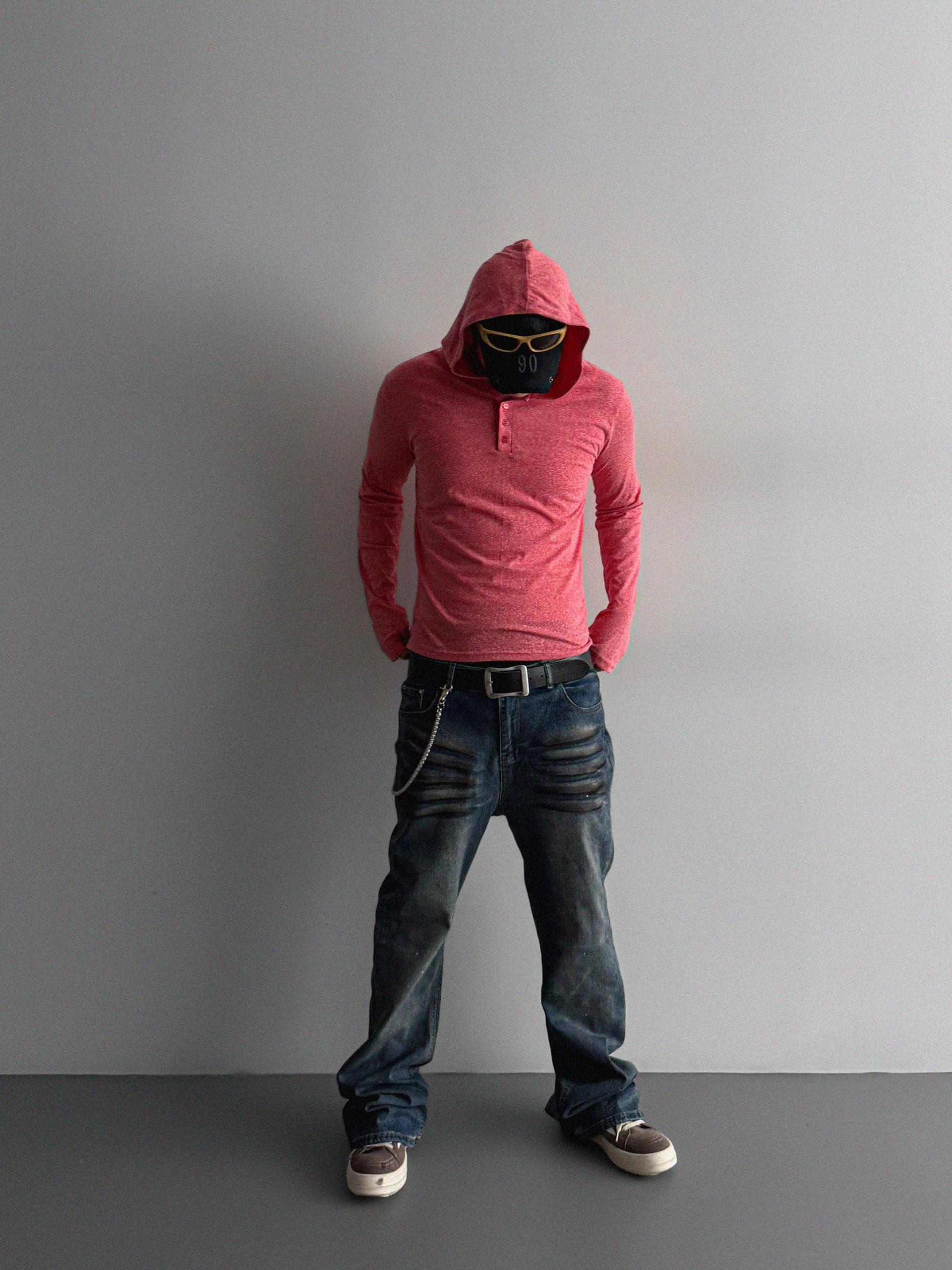 Dirty washed sagging flare jeans