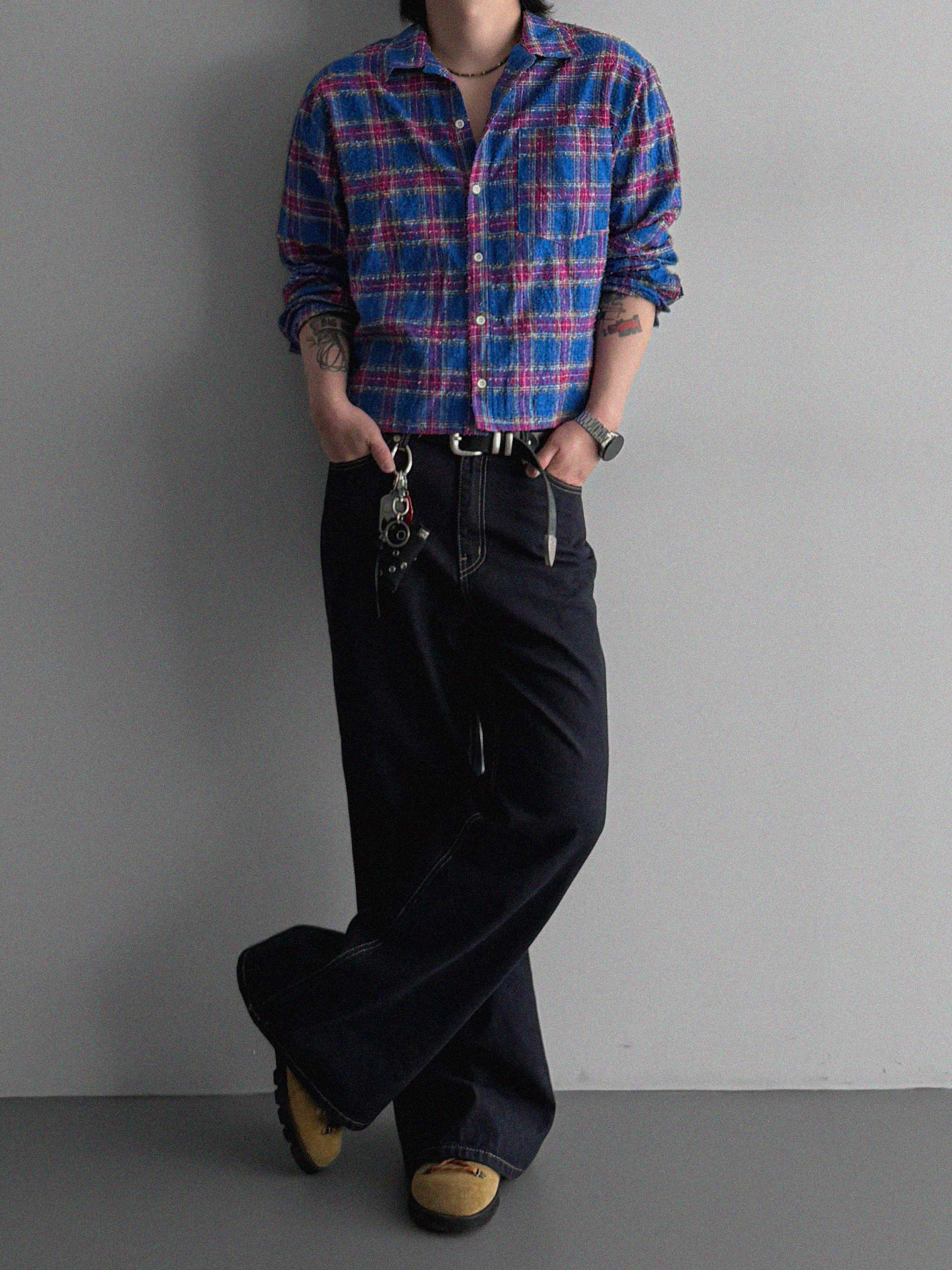 Indigo flare denim pants