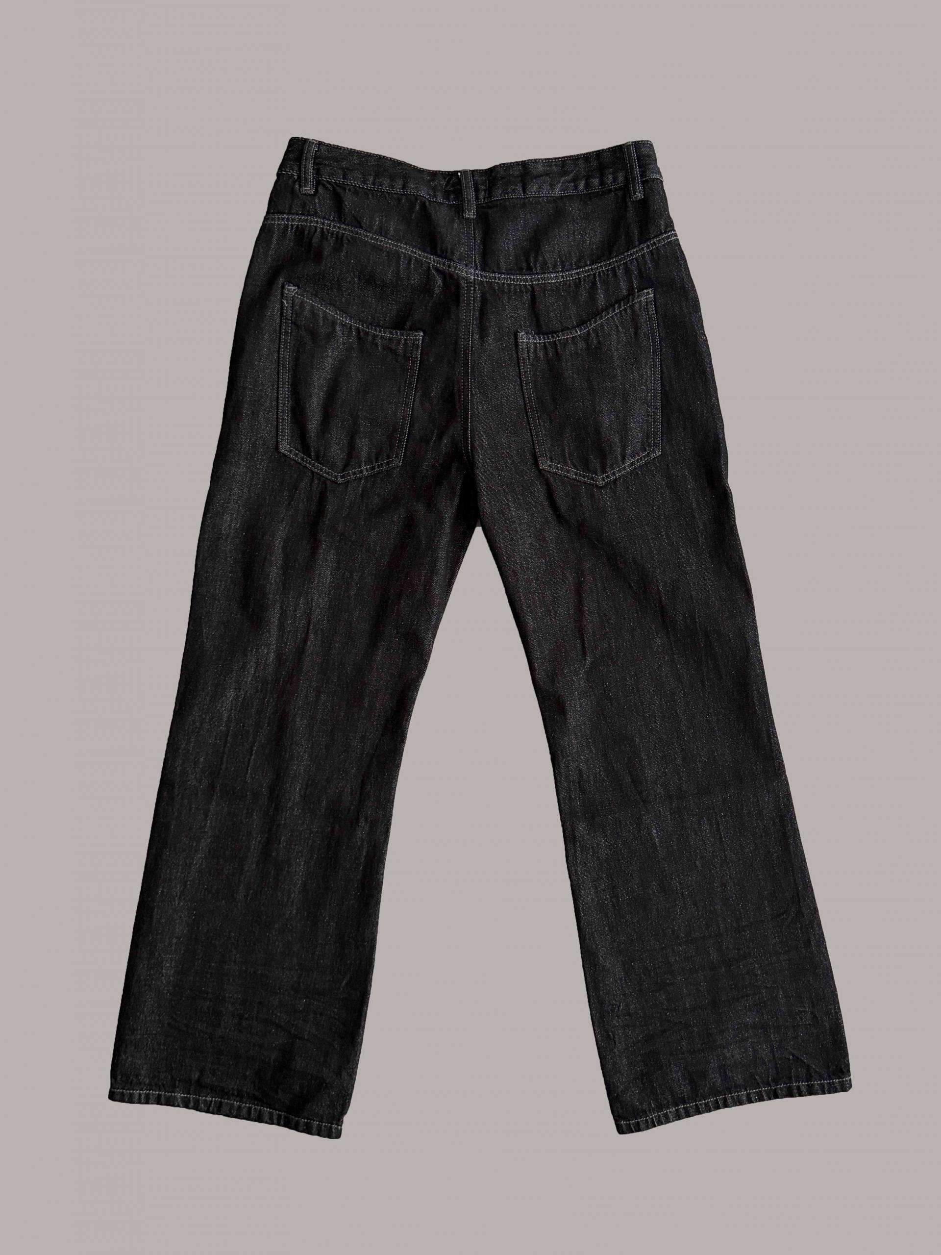 Embossed non-faded denim pants
