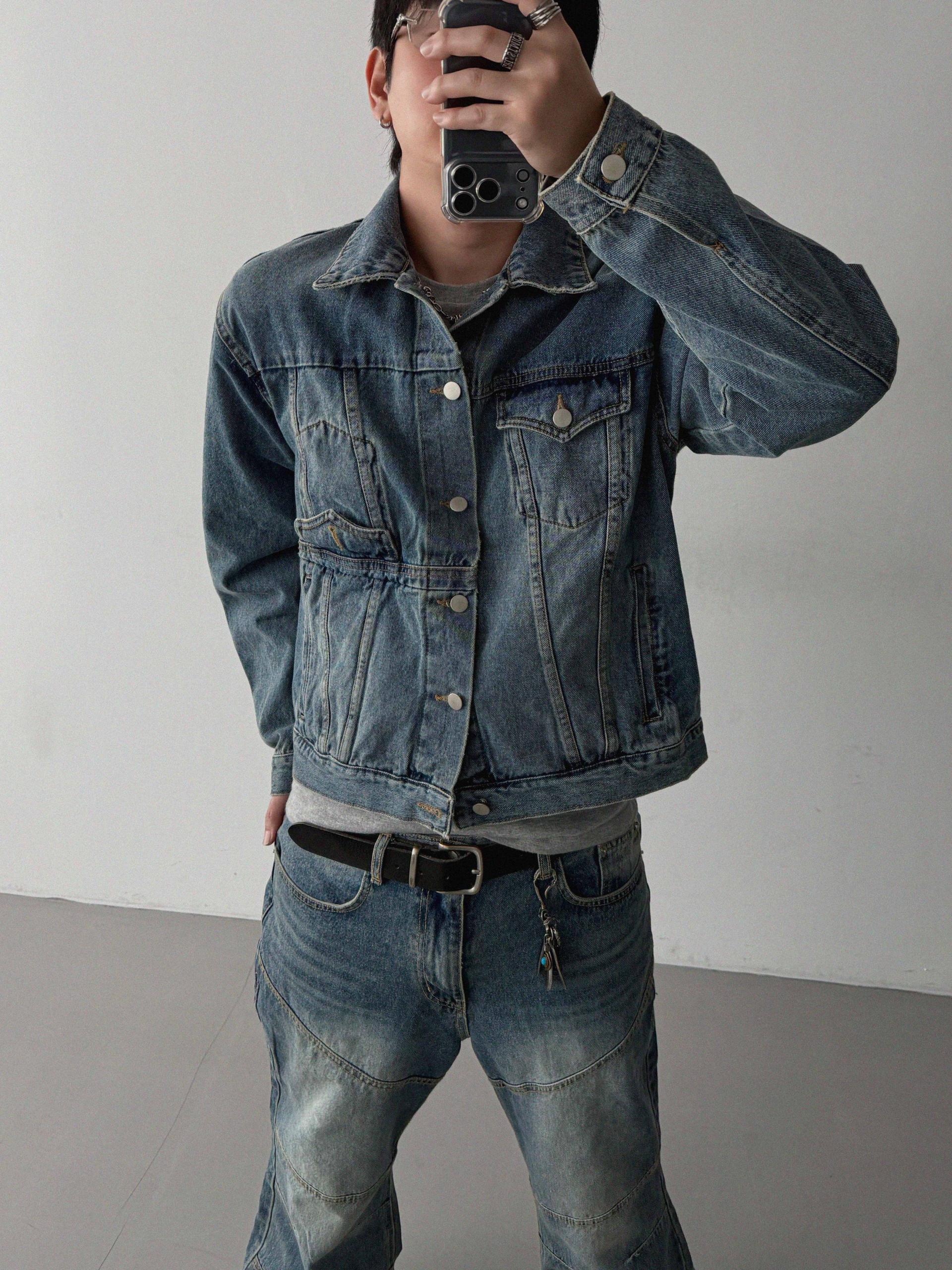 Mabel panel biker flare denim pants