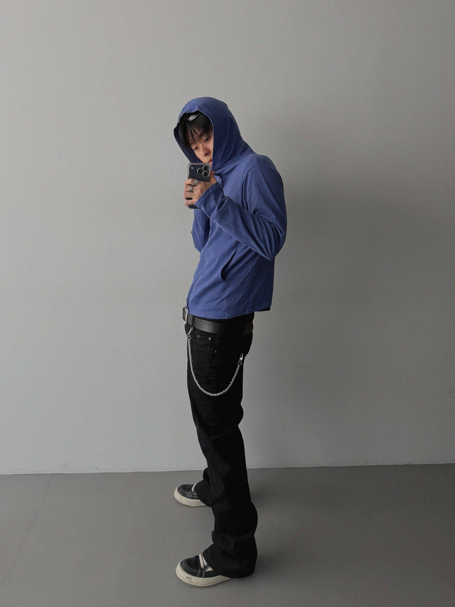 Heize crop hood zip-up