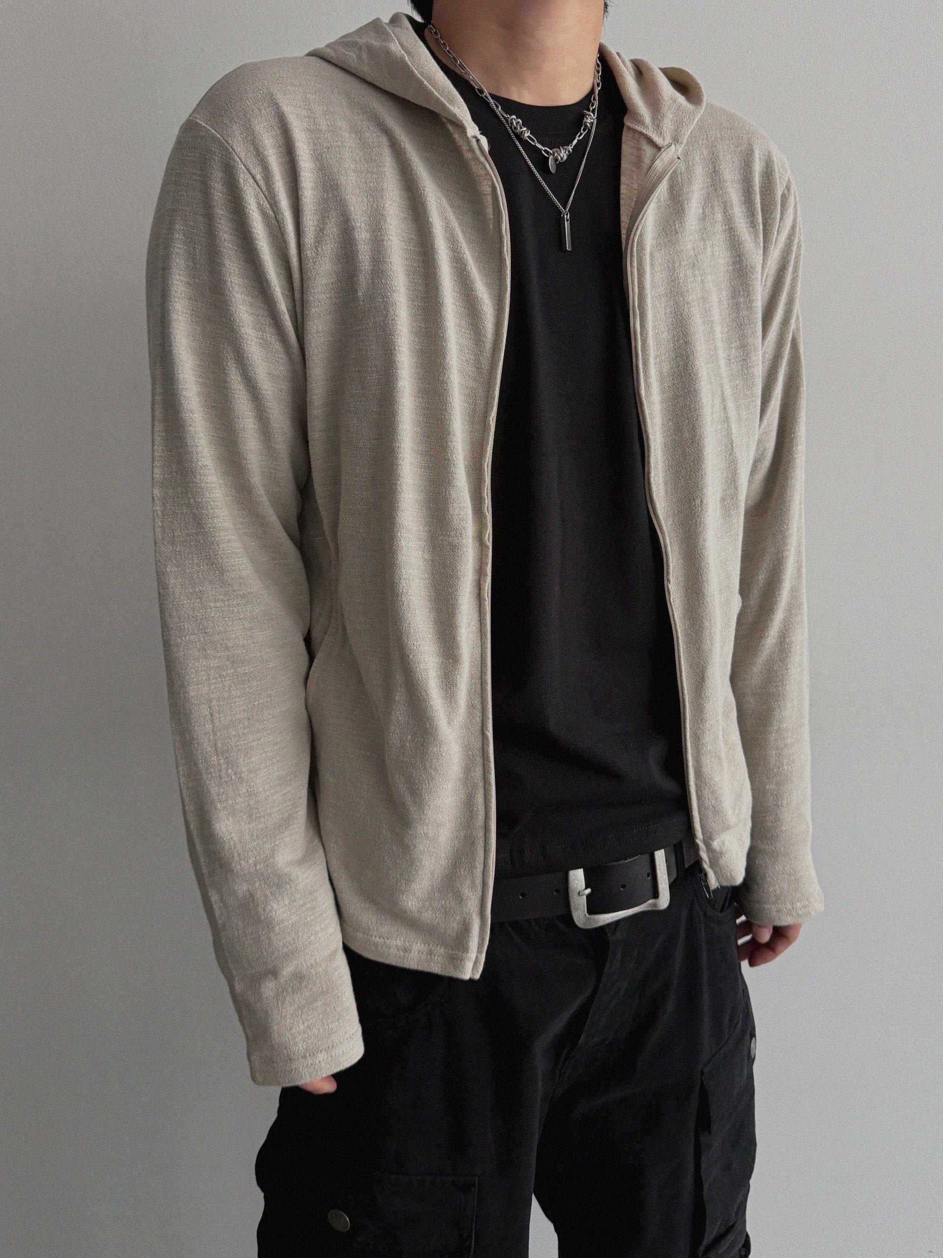 Heize crop hood zip-up