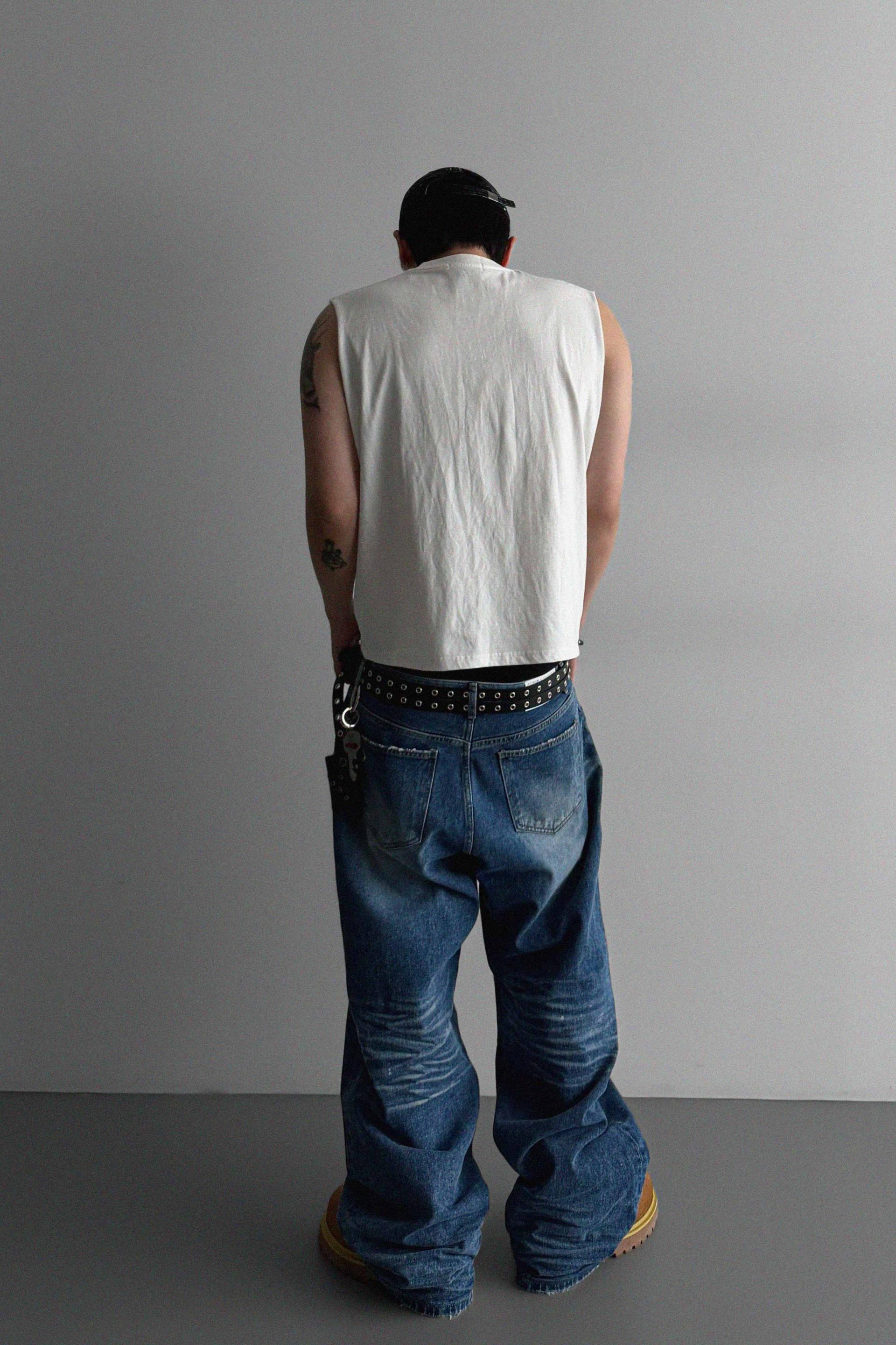 Ver-embo vintage denim pants