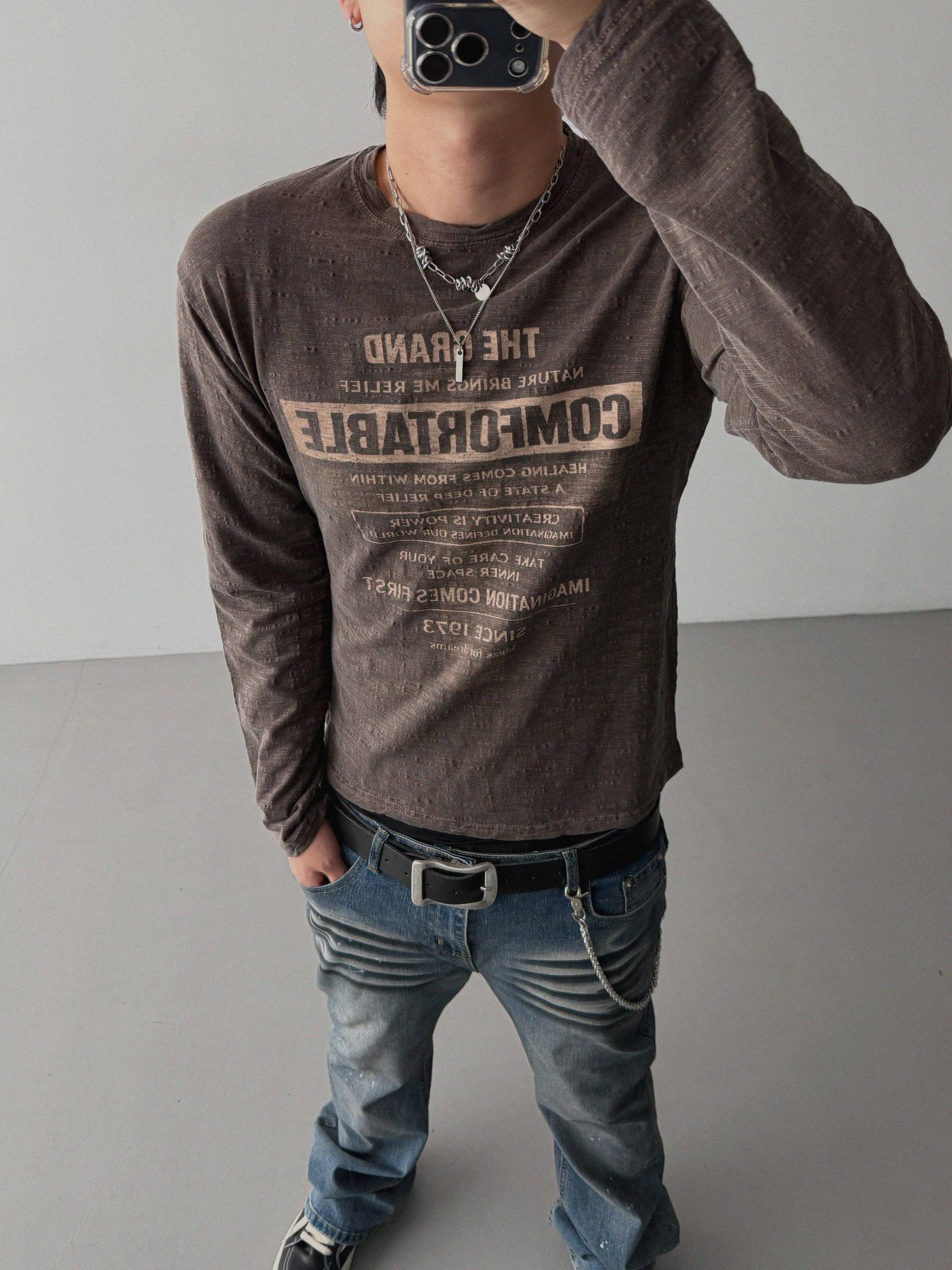 Comfort pigment slub slim t