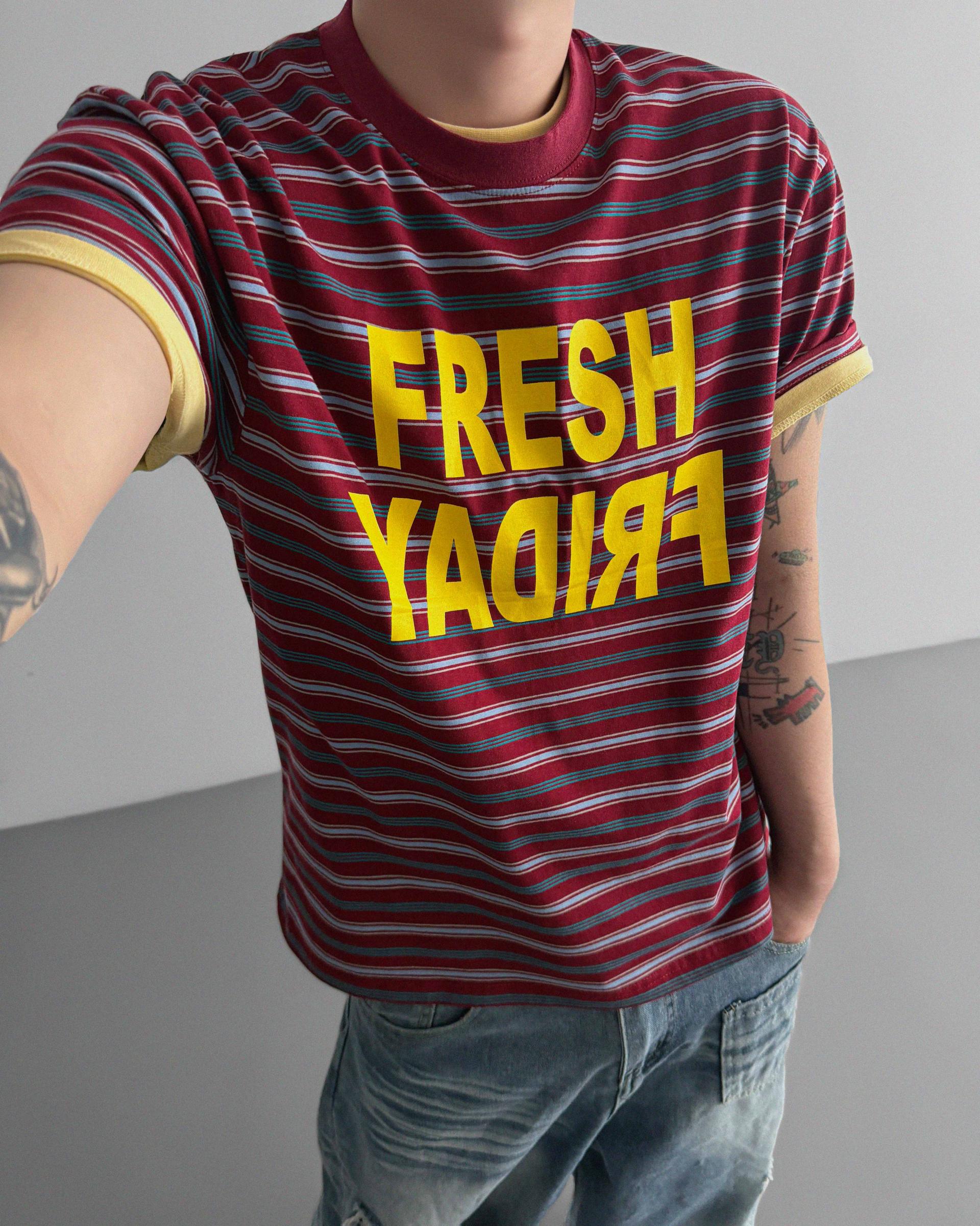 Fresh stripe half t