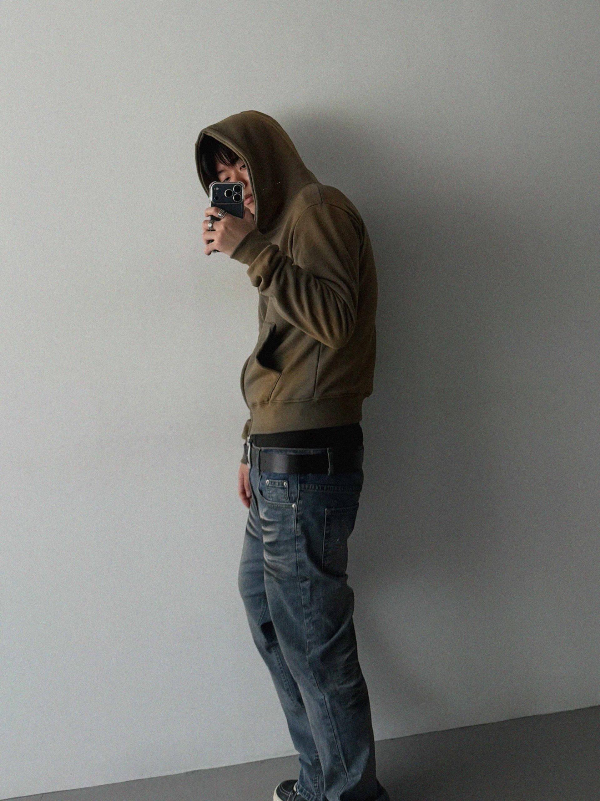 Washington crop hoodie zip-up