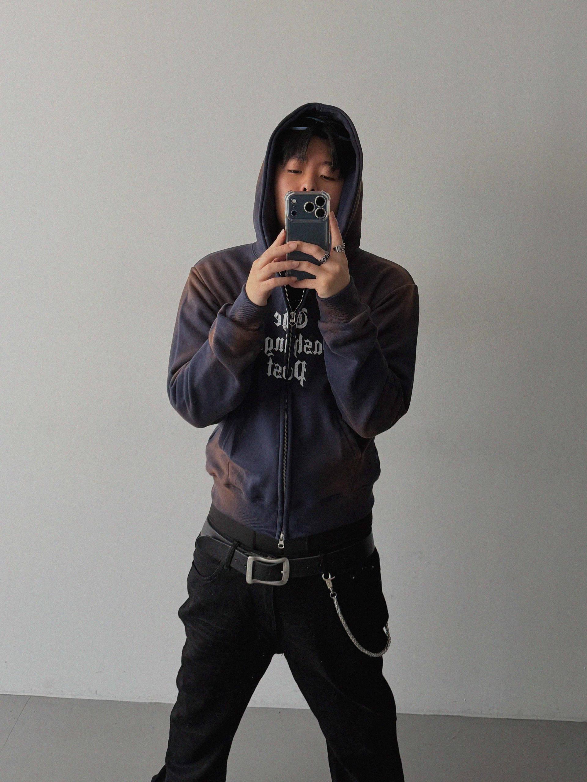 Washington crop hoodie zip-up