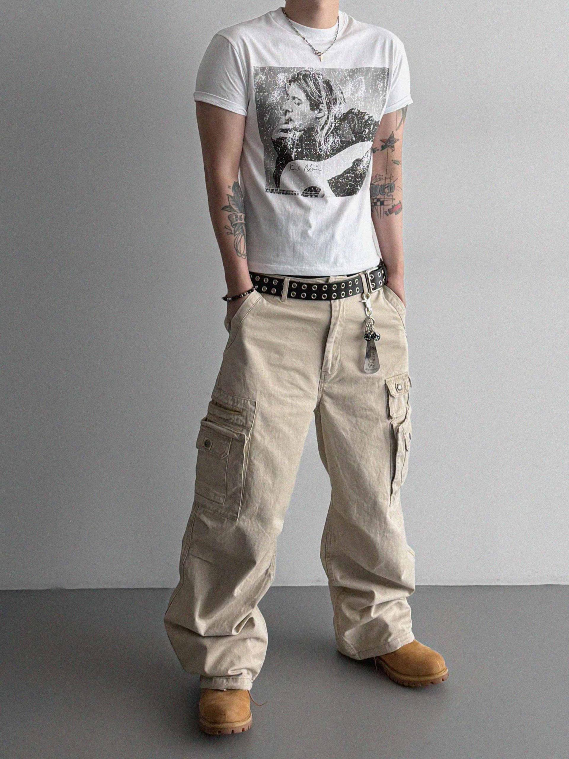 Cut printed muscle half t