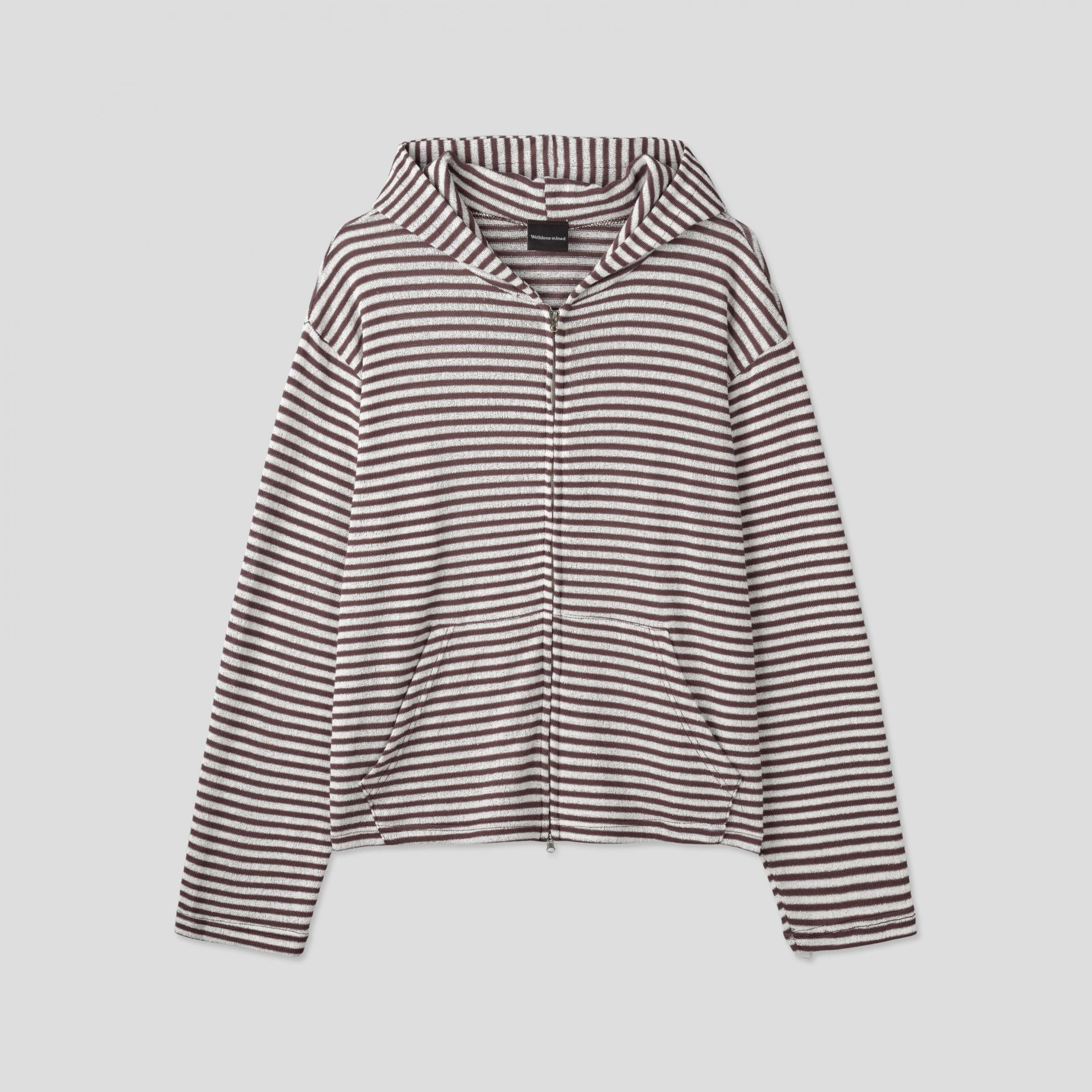 Seide stripe crop hood zip-up