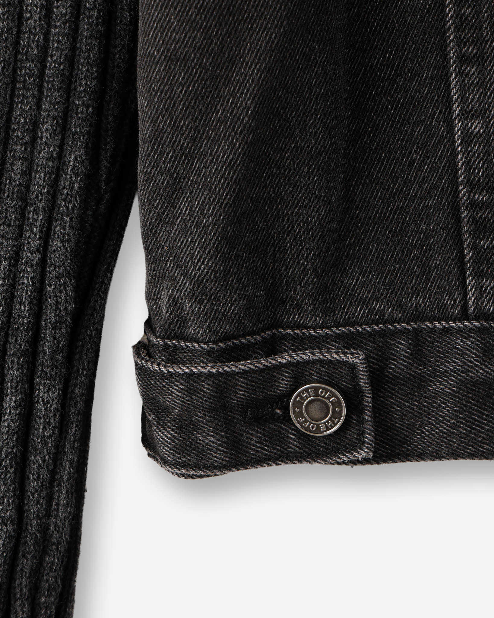 Shadow knit denim crop jacket