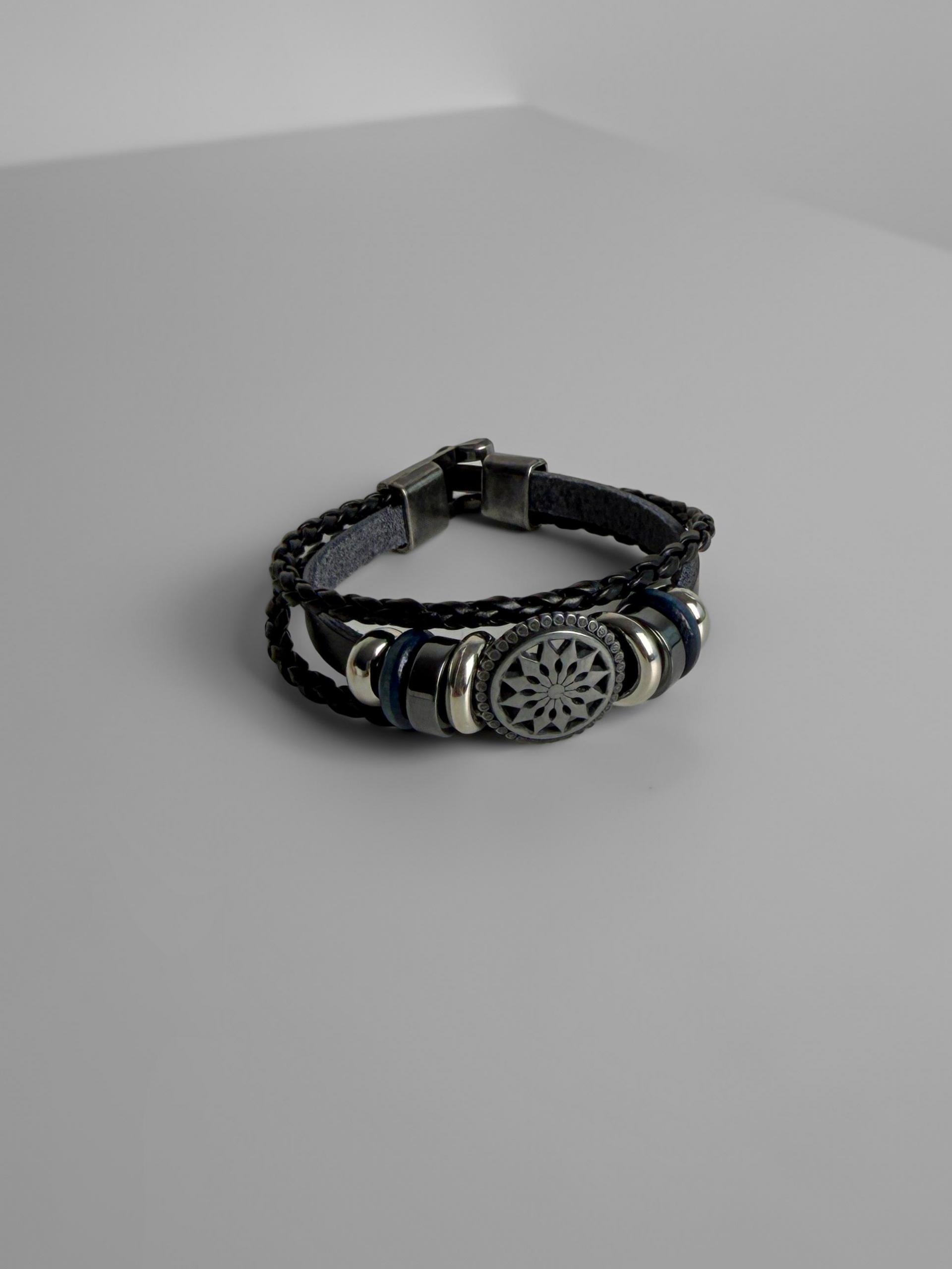 Layered antique leather bracelet