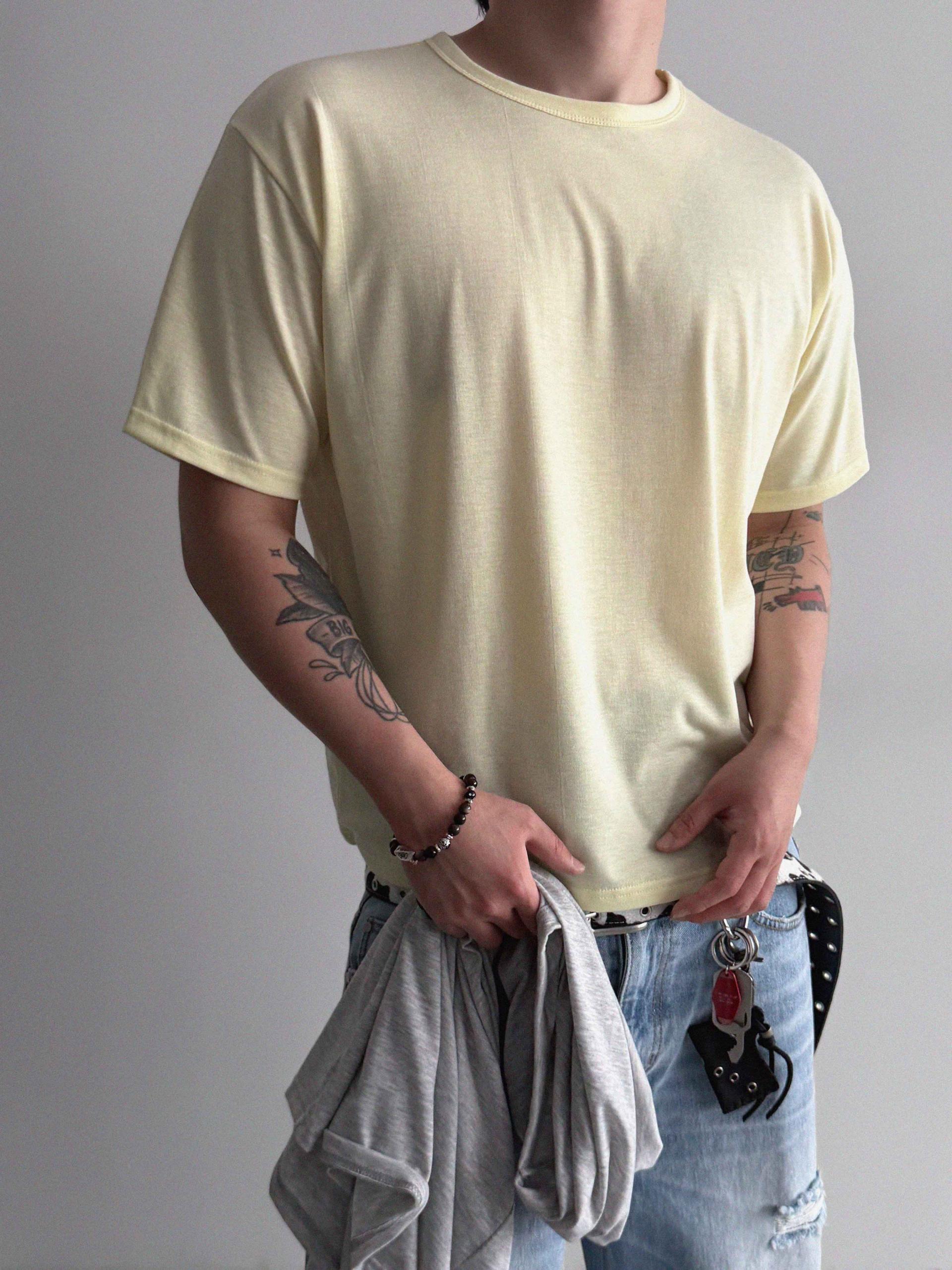 Silk layered crop half t
