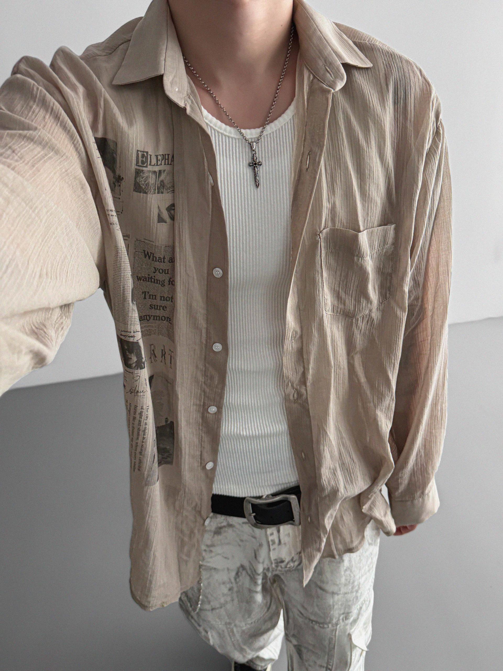 Art digital see-through shirt