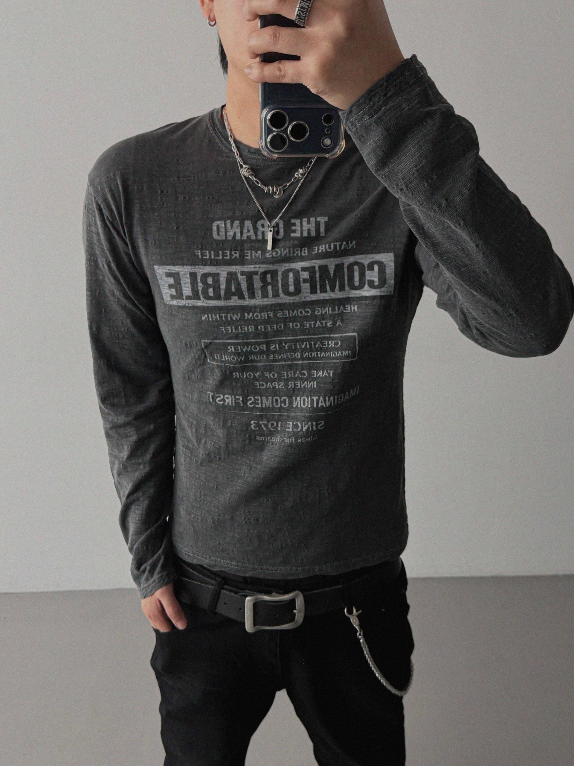 Comfort pigment slub slim t