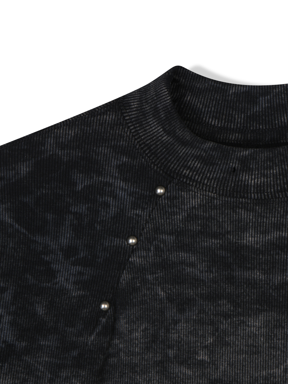 Vintage rivet mock neck muscle half t