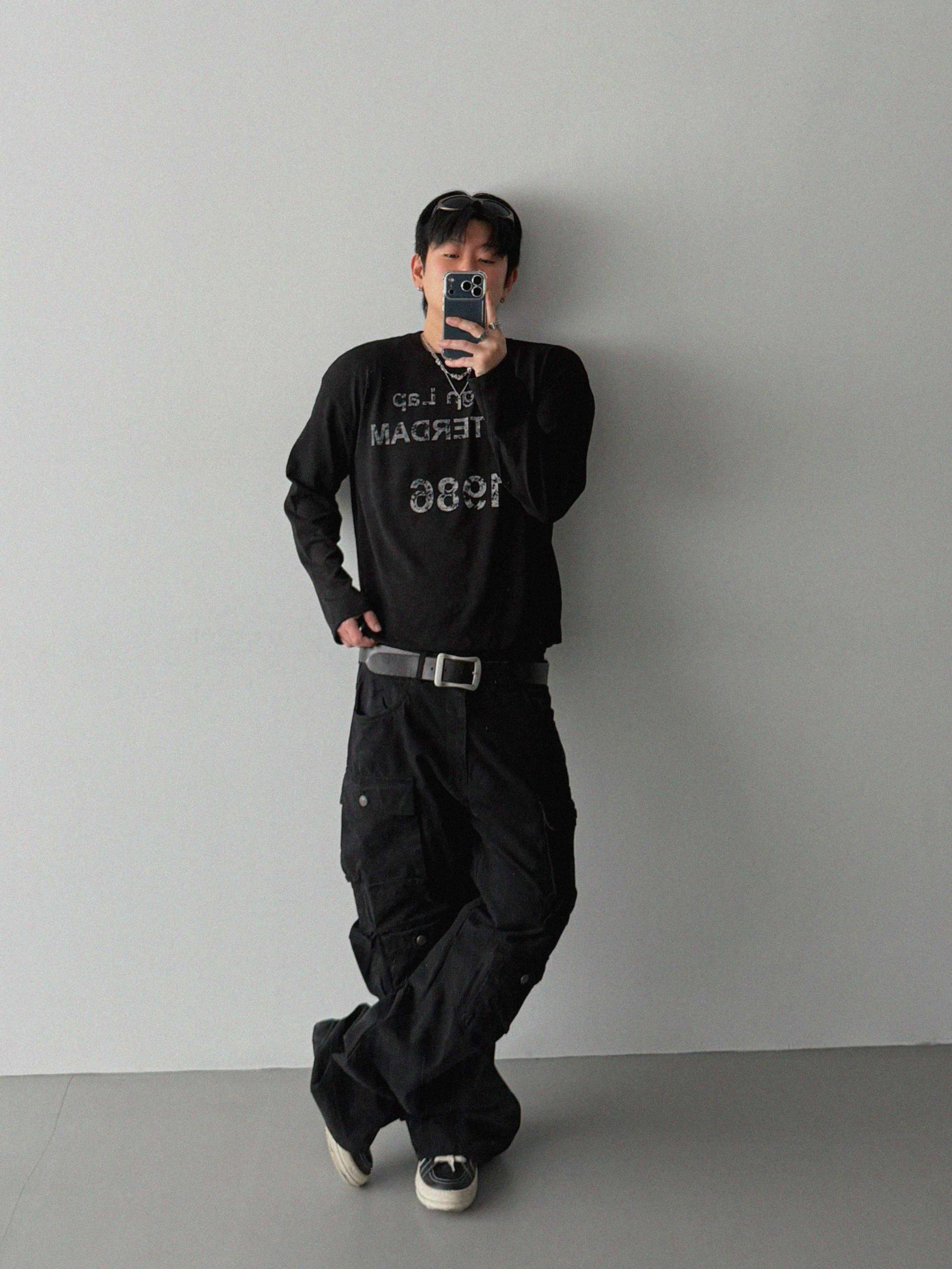 Block cargo wide pants