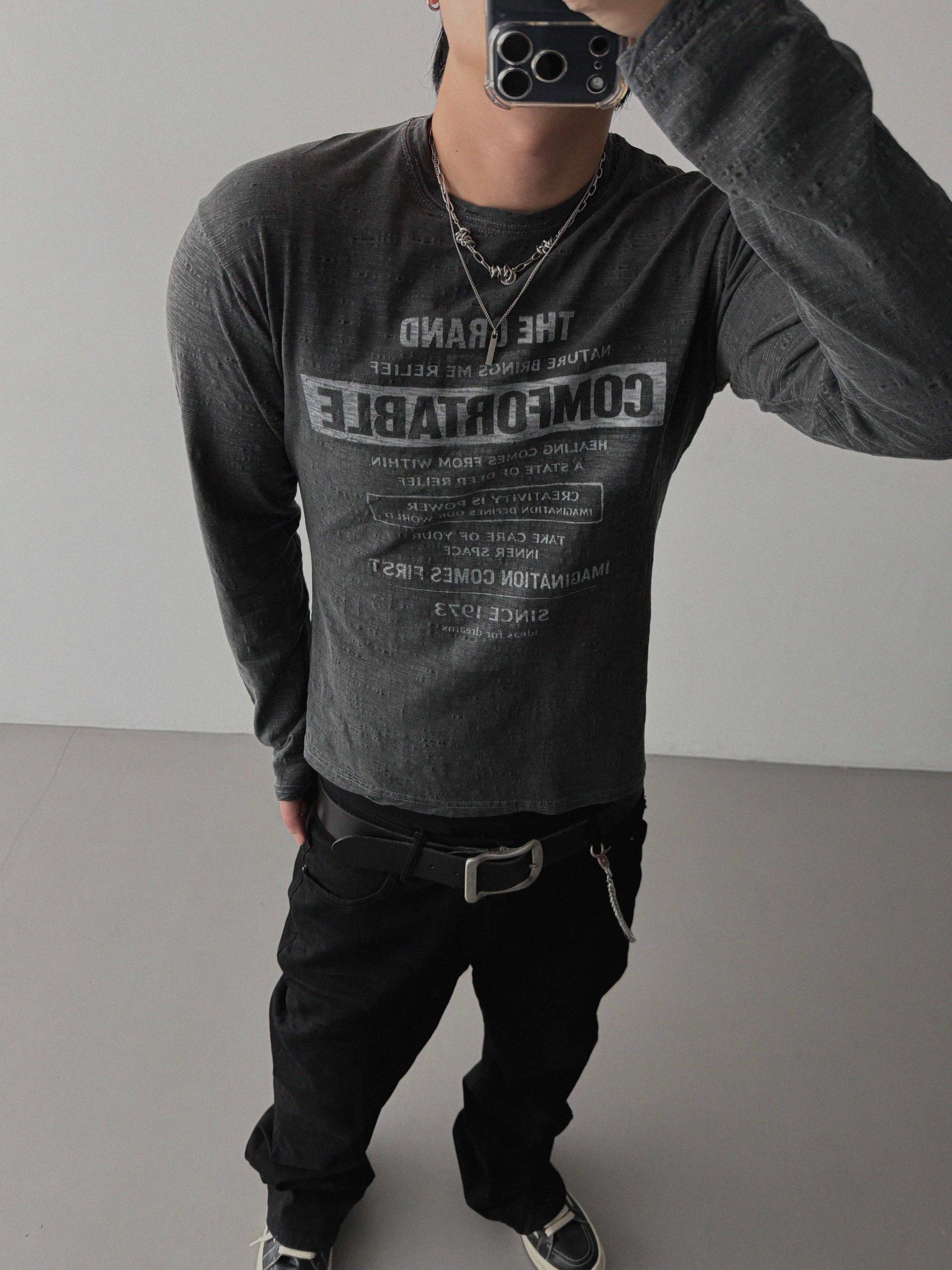 Comfort pigment slub slim t