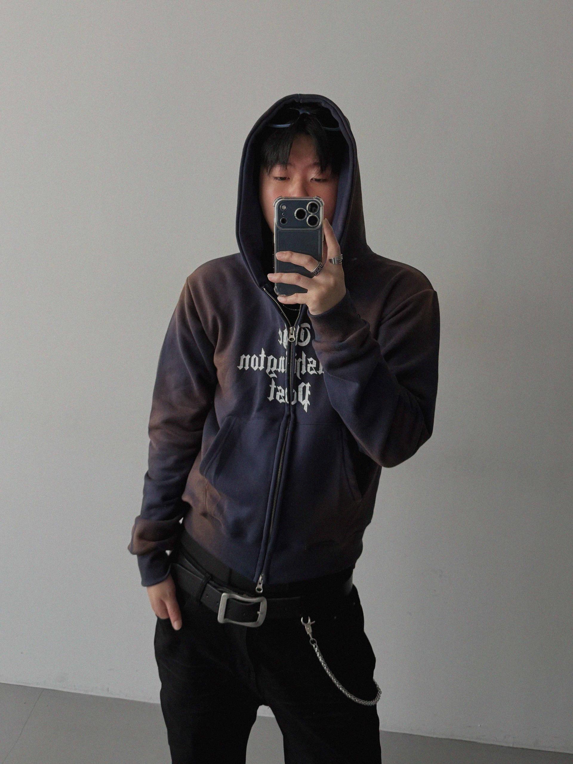 Washington crop hoodie zip-up