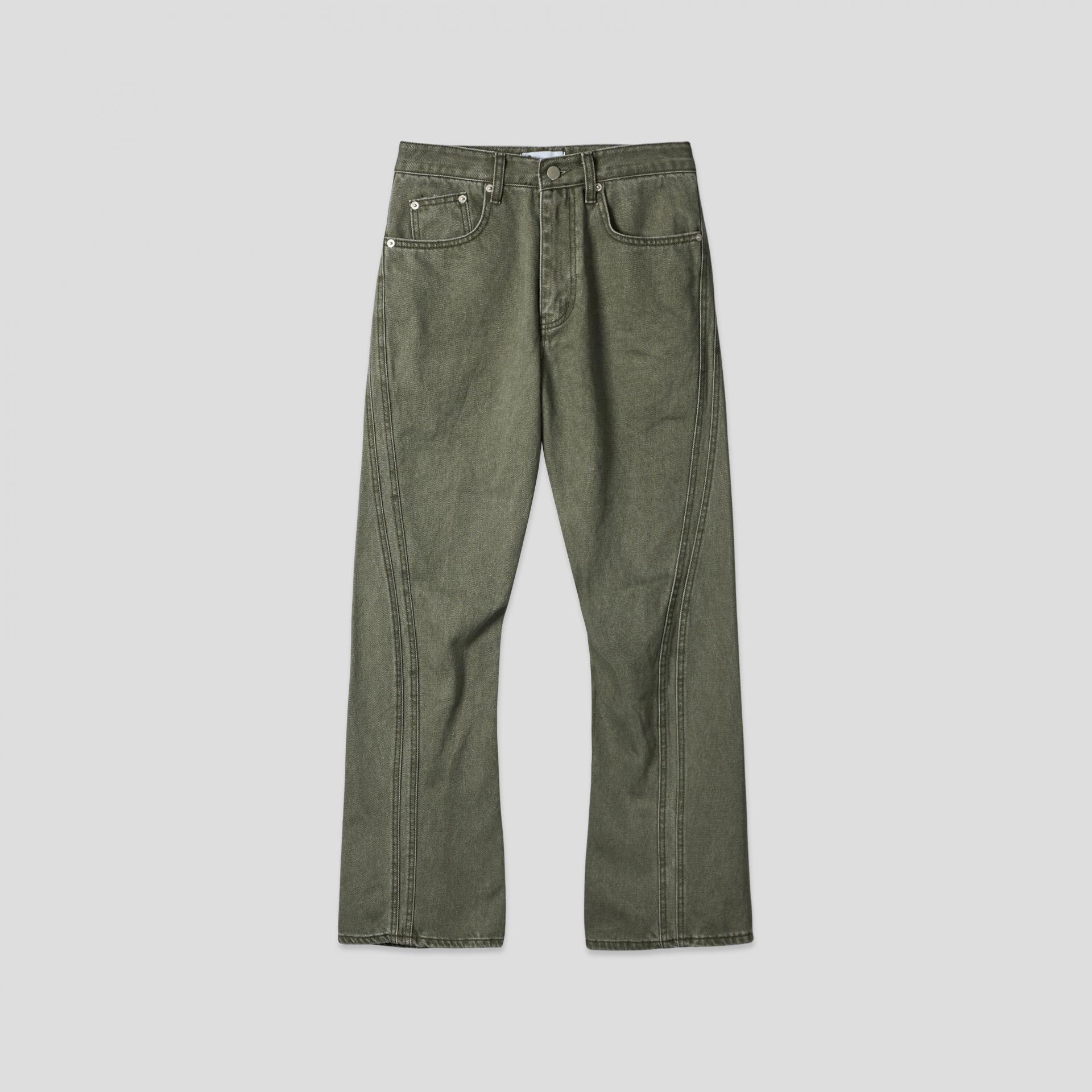 FW Double pocket curved flare pants