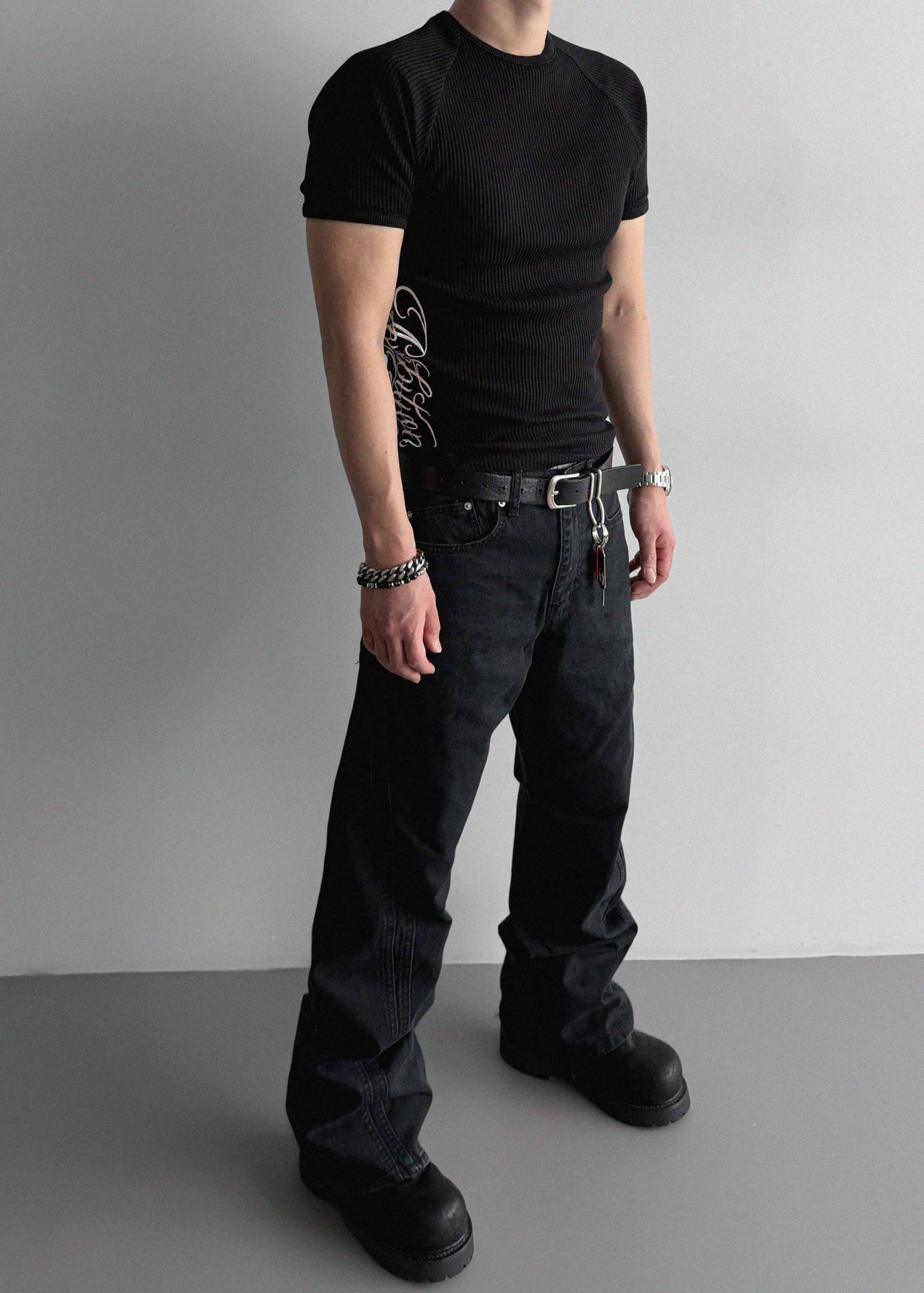 Chicano waffle muscle half t