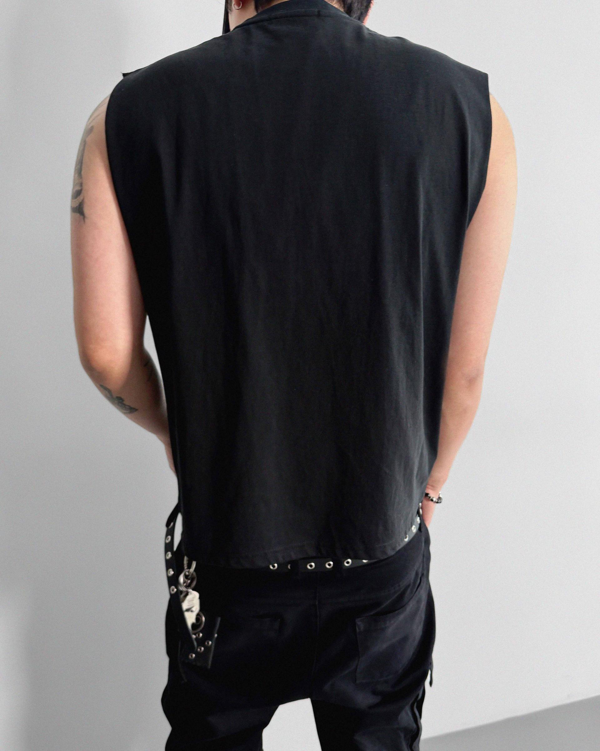 Eyelet shoulder crop sleeveless