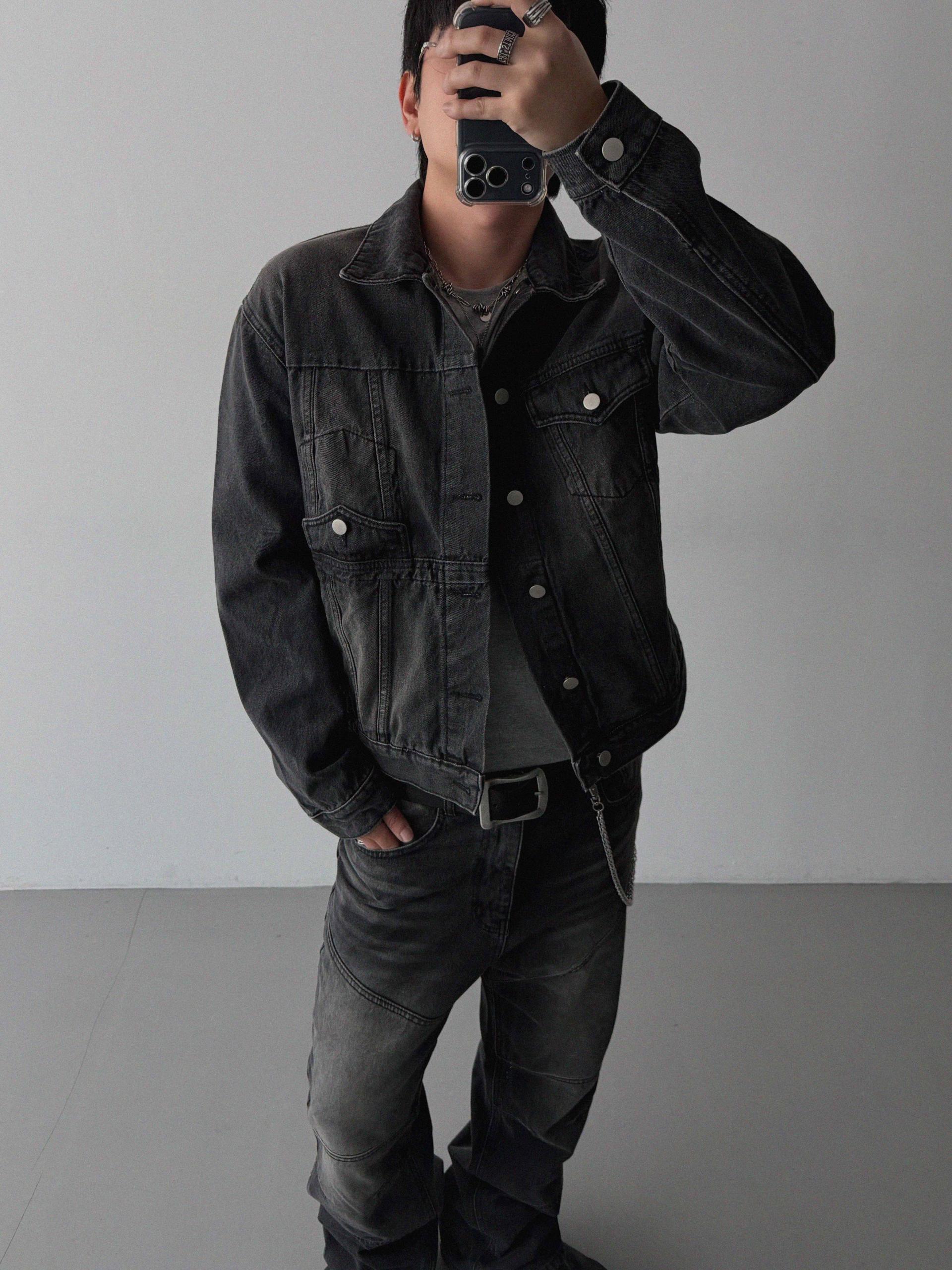 Mabel reverse crop denim jacket