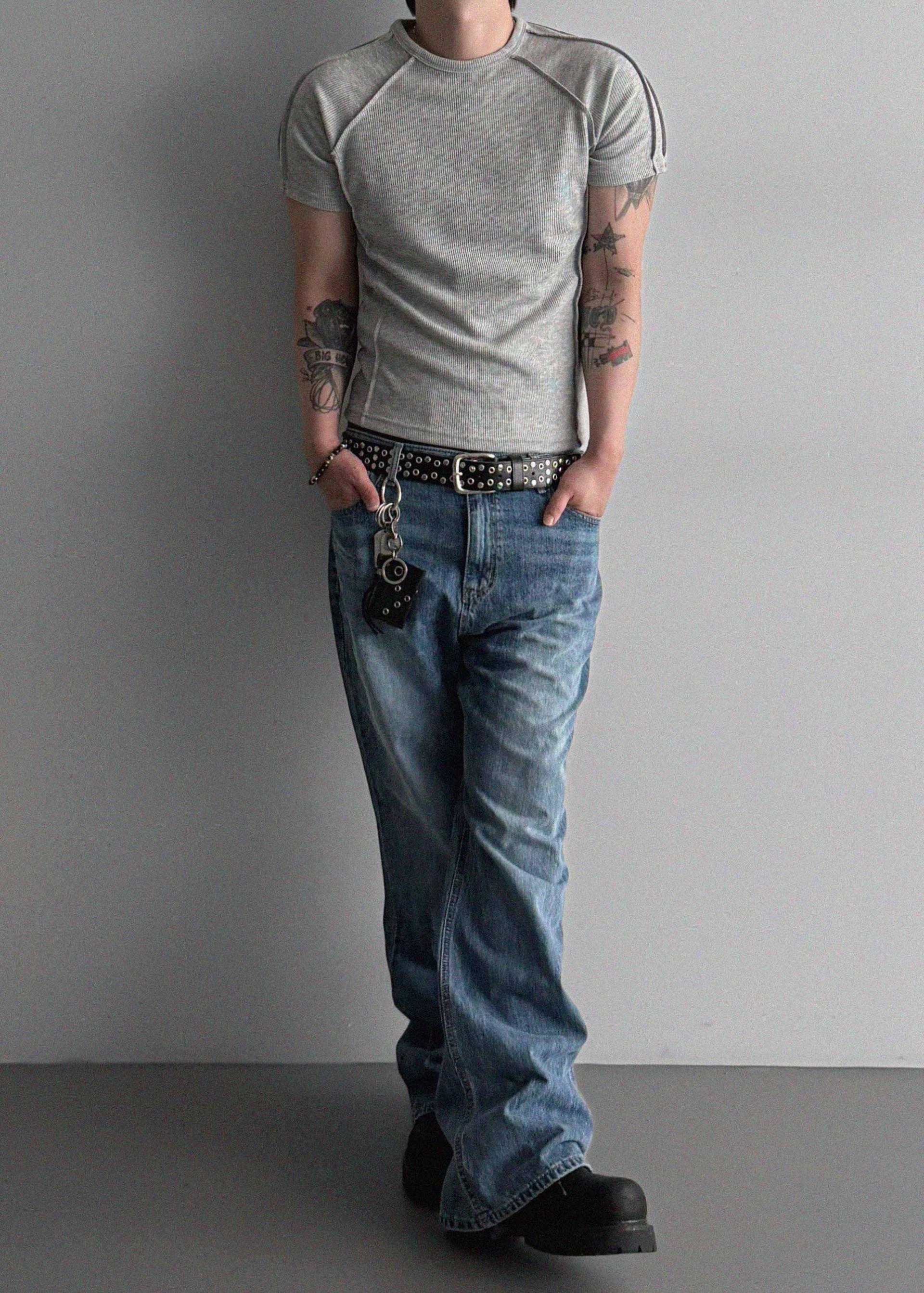 Graysh blue flared jeans