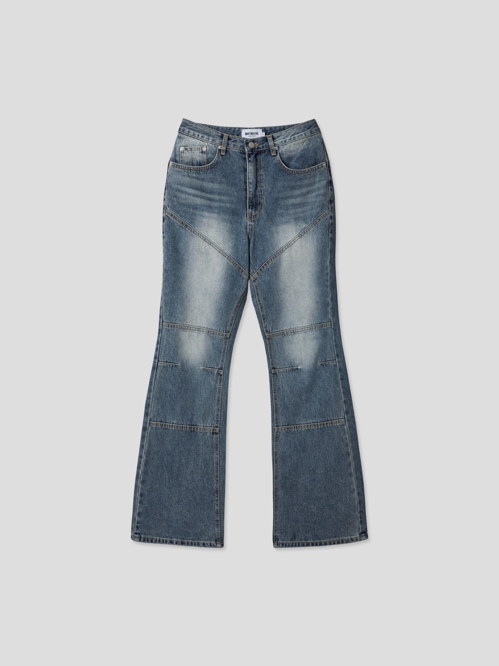 Mabel panel biker flare denim pants