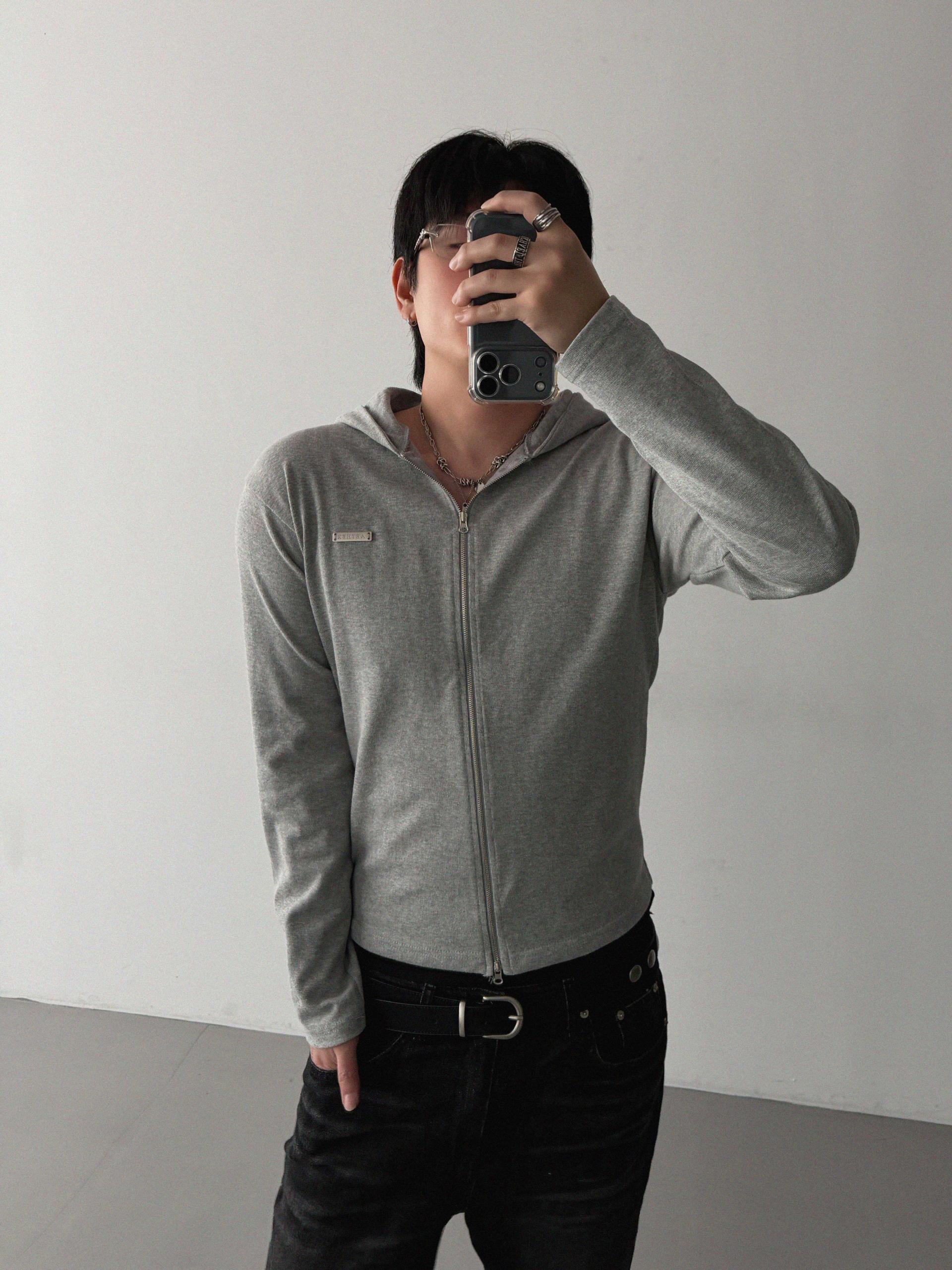 Aether pendant slim hood zip-up