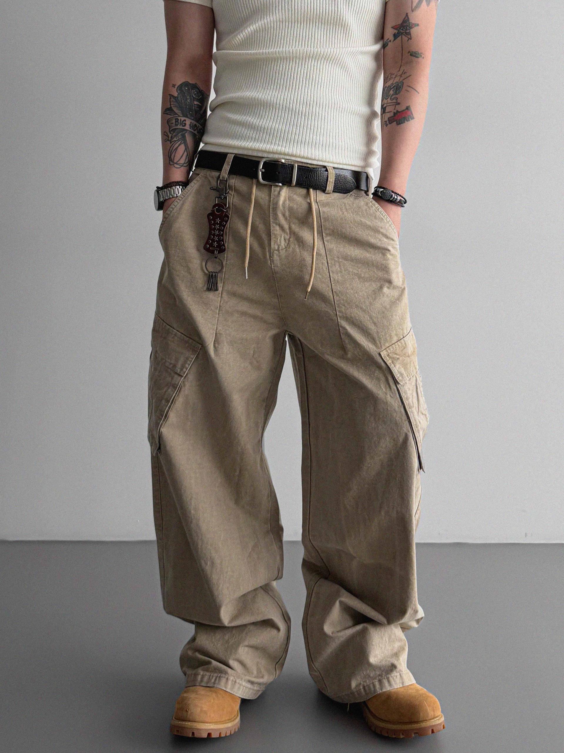 Dyed ripstop cargo curved pants