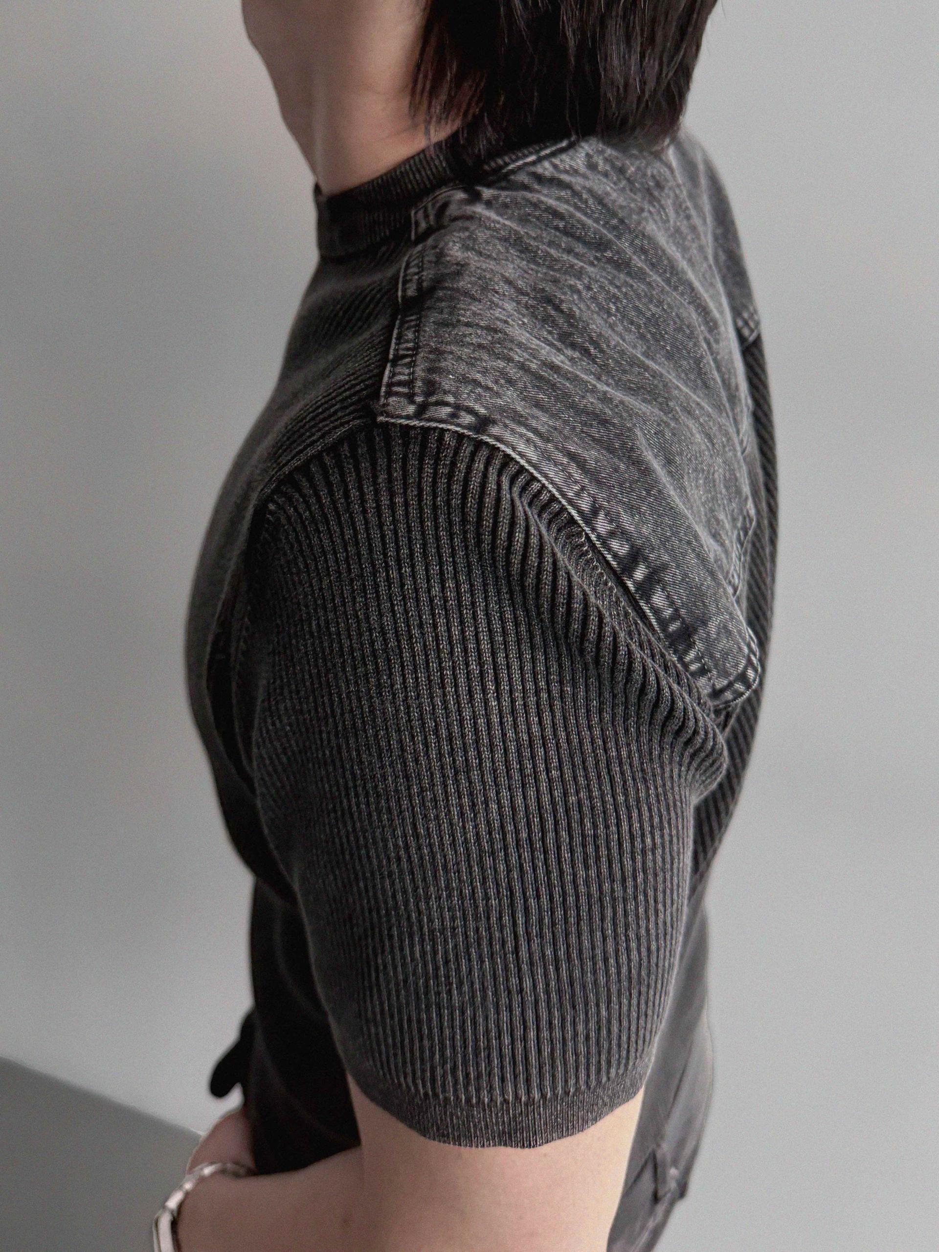 Pigment panel slim half knit