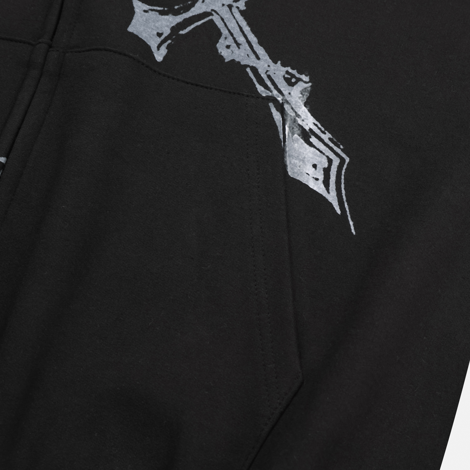 Keyring printed crop hood zip-up
