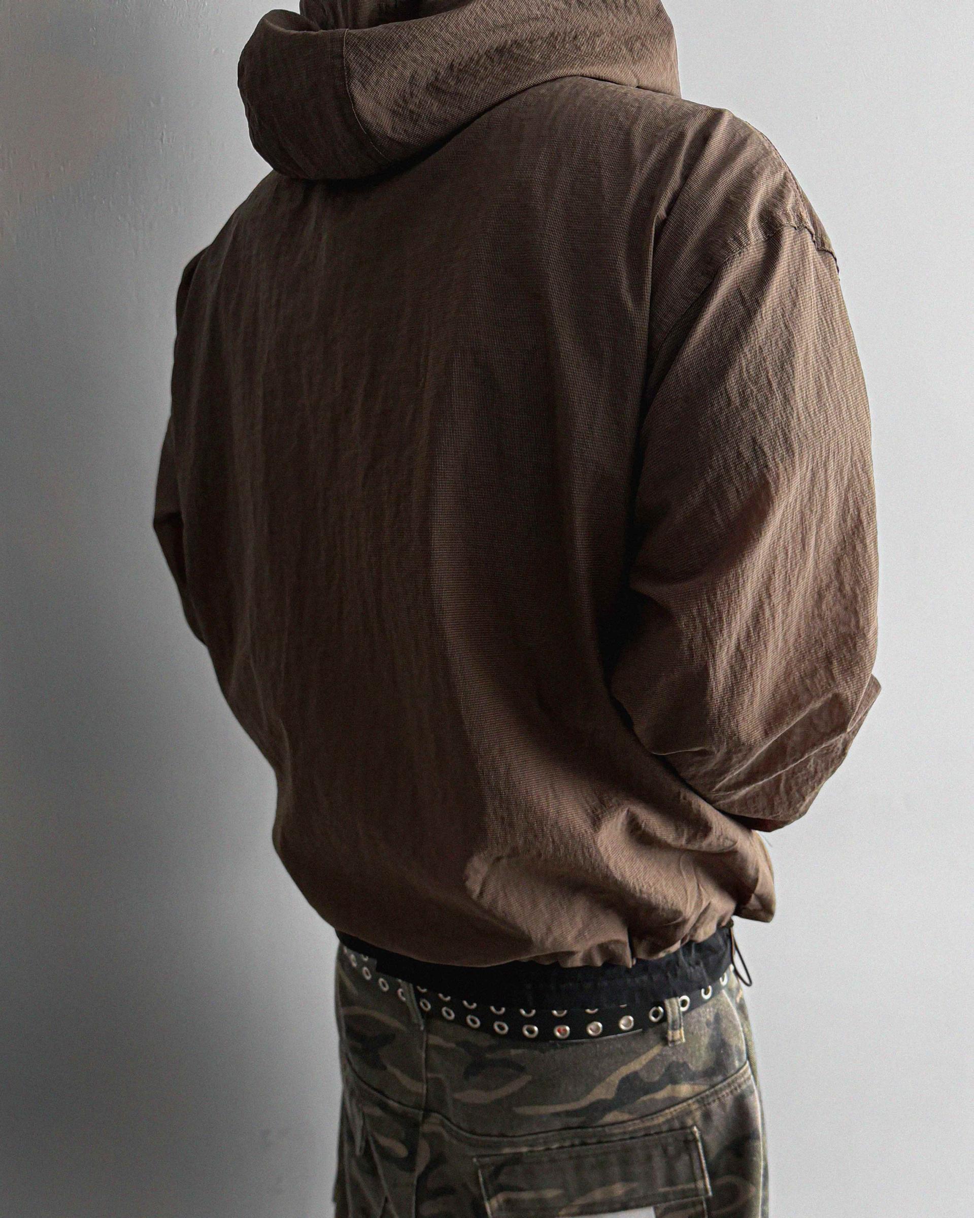 Summer diagonal zipper hood jacket