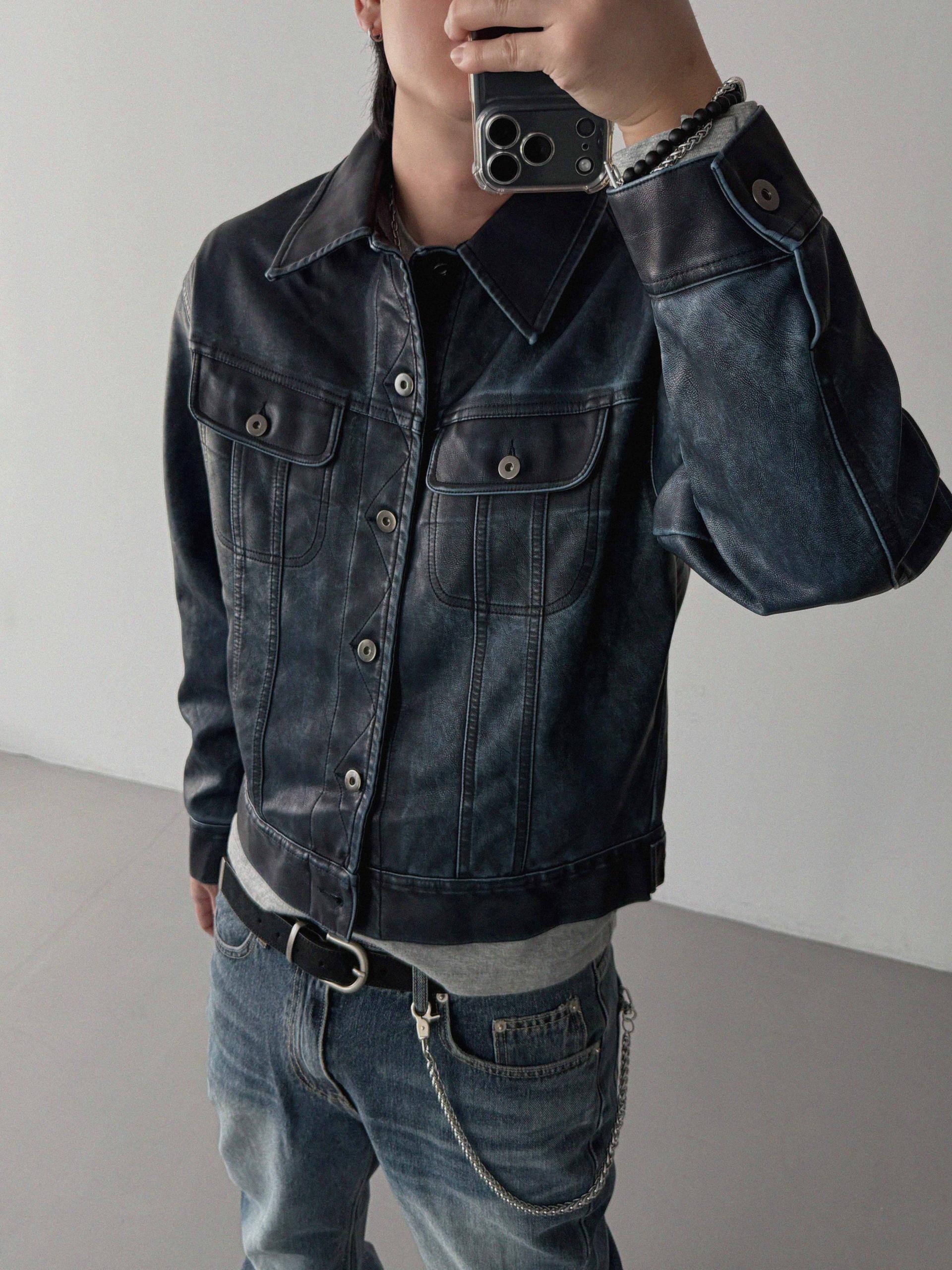 Deep brush flare denim pants