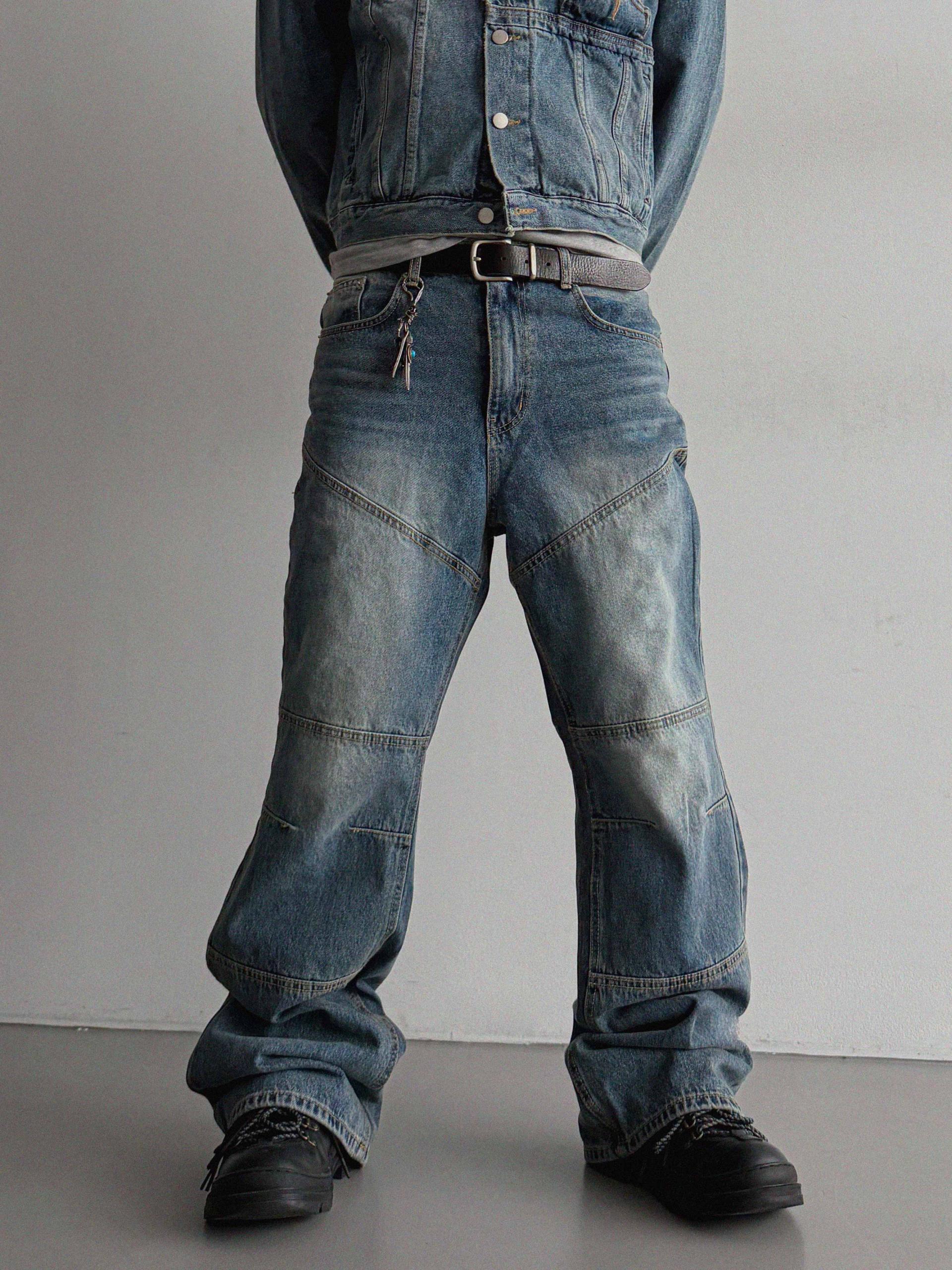 Mabel panel biker flare denim pants