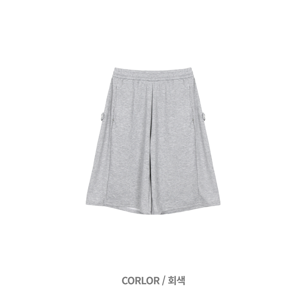 Side snap bermuda sweat pants