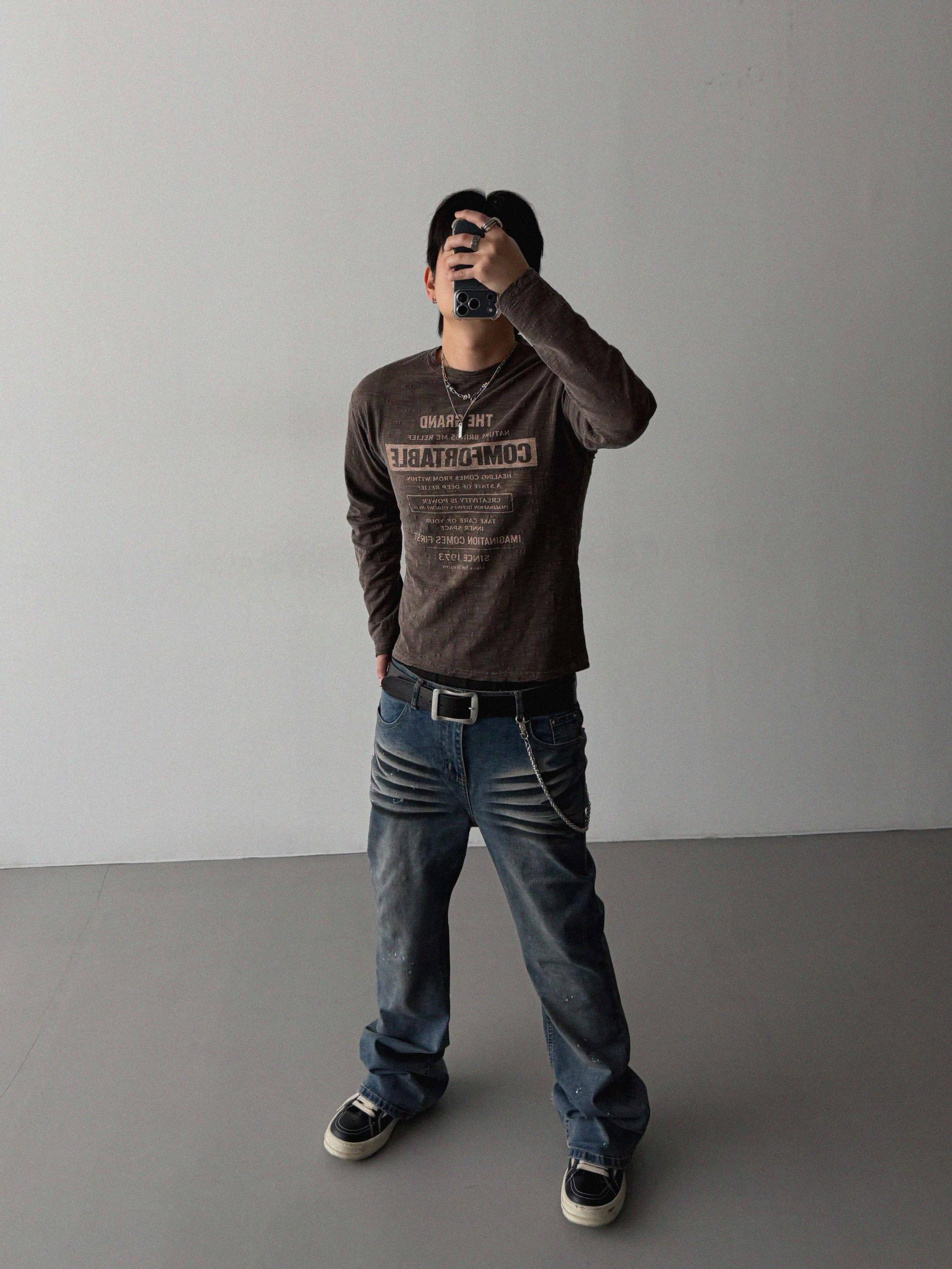 Comfort pigment slub slim t
