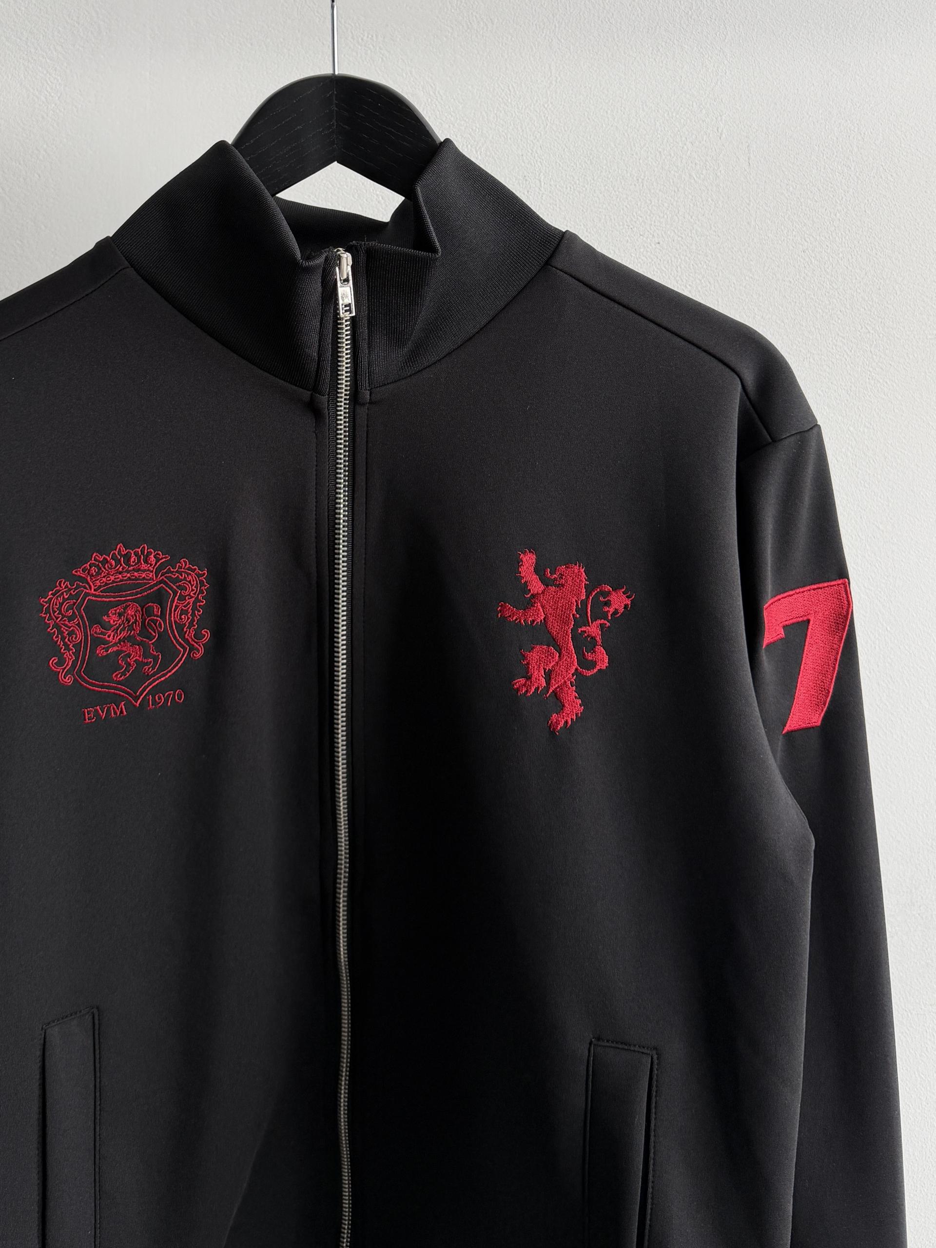 Cor embroidered jersey zip-up
