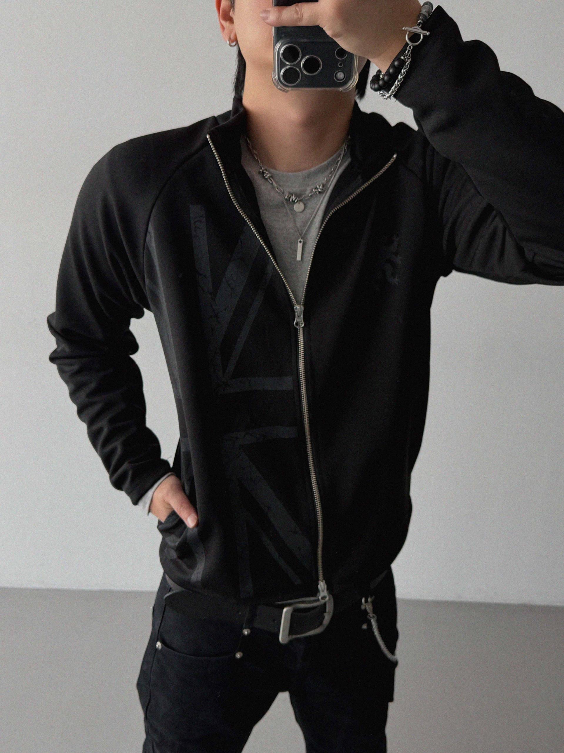 England slim jersey zip-up