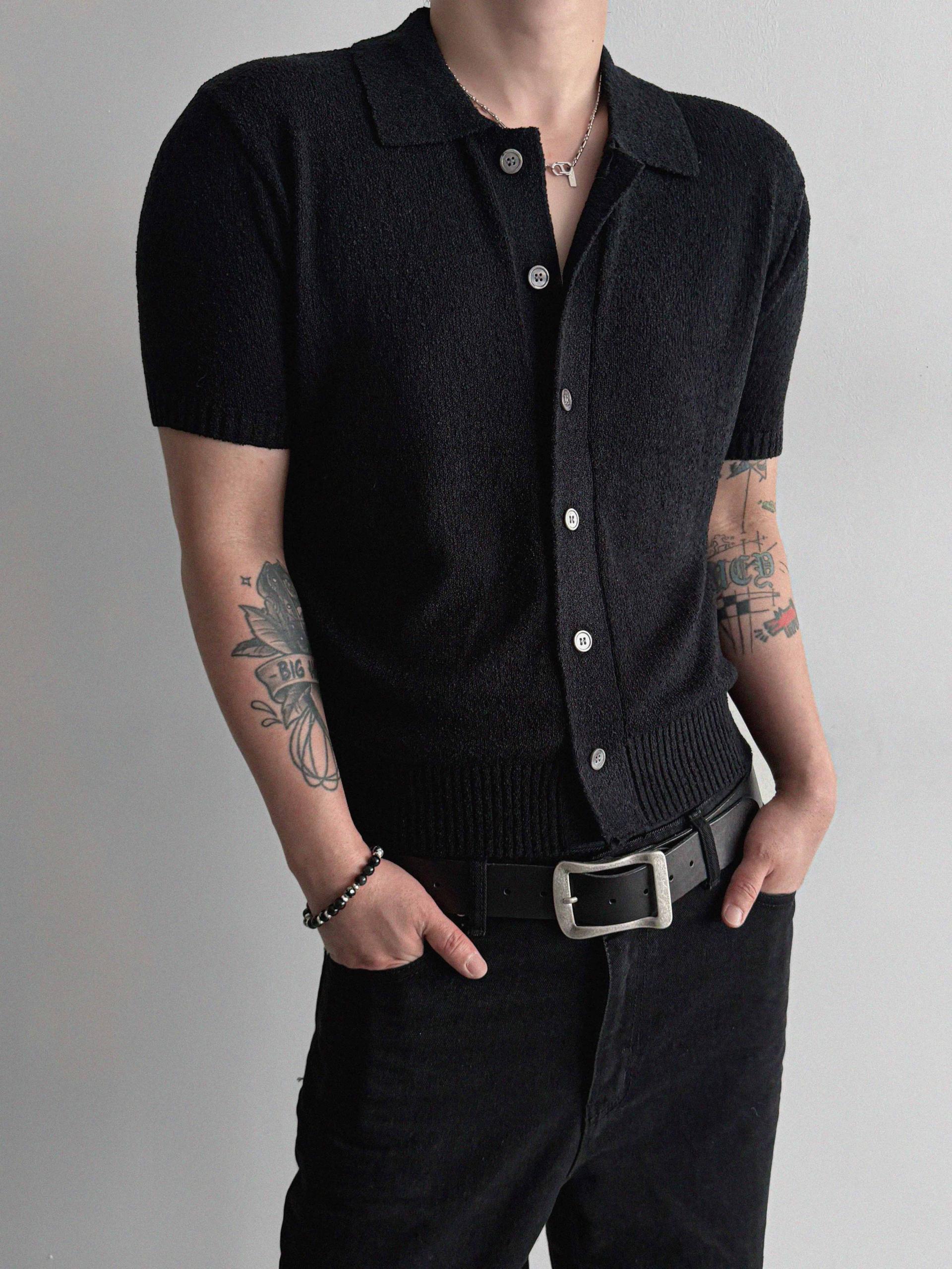 Boksaci boucle half cardigan