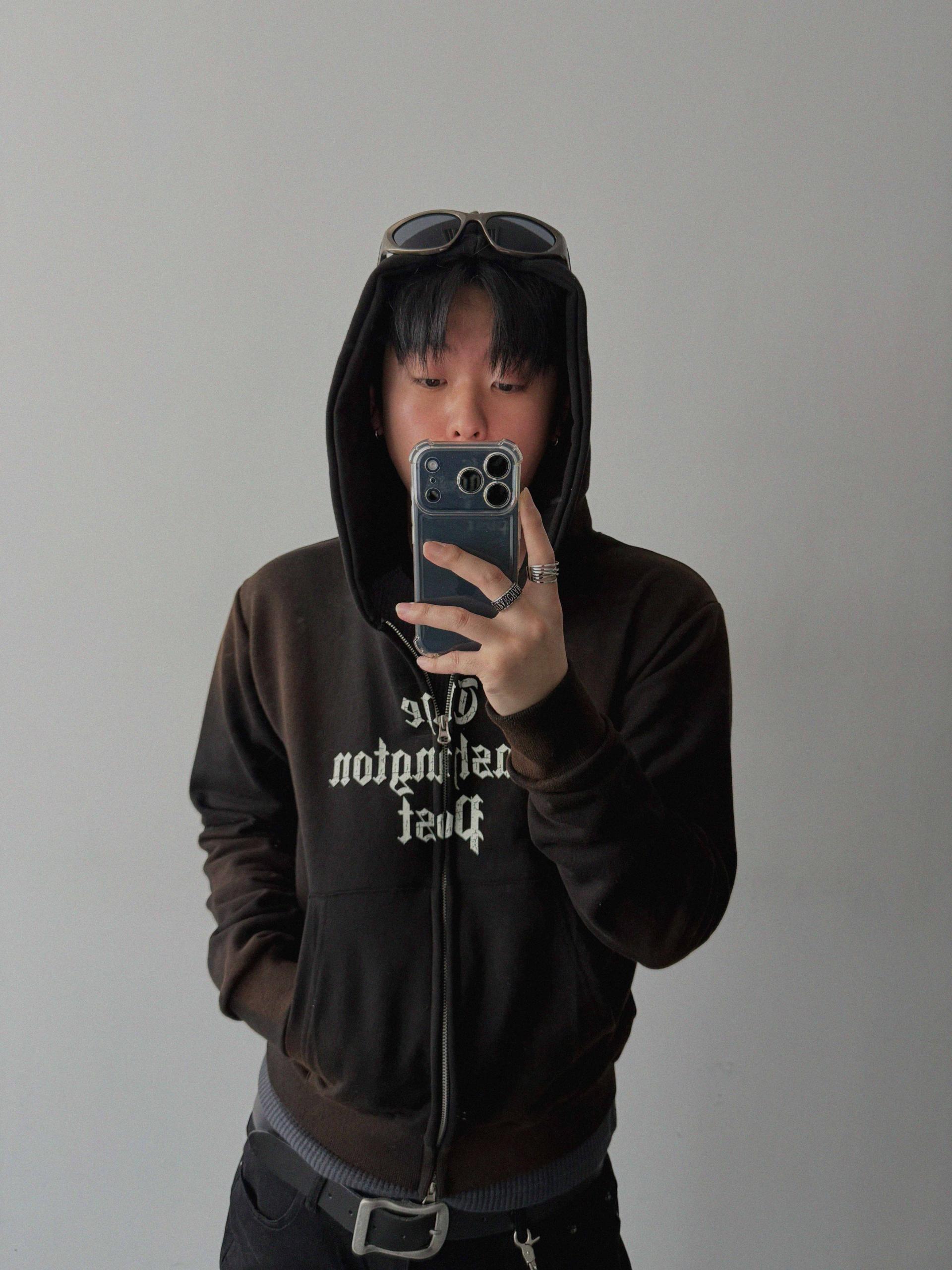 Washington crop hoodie zip-up